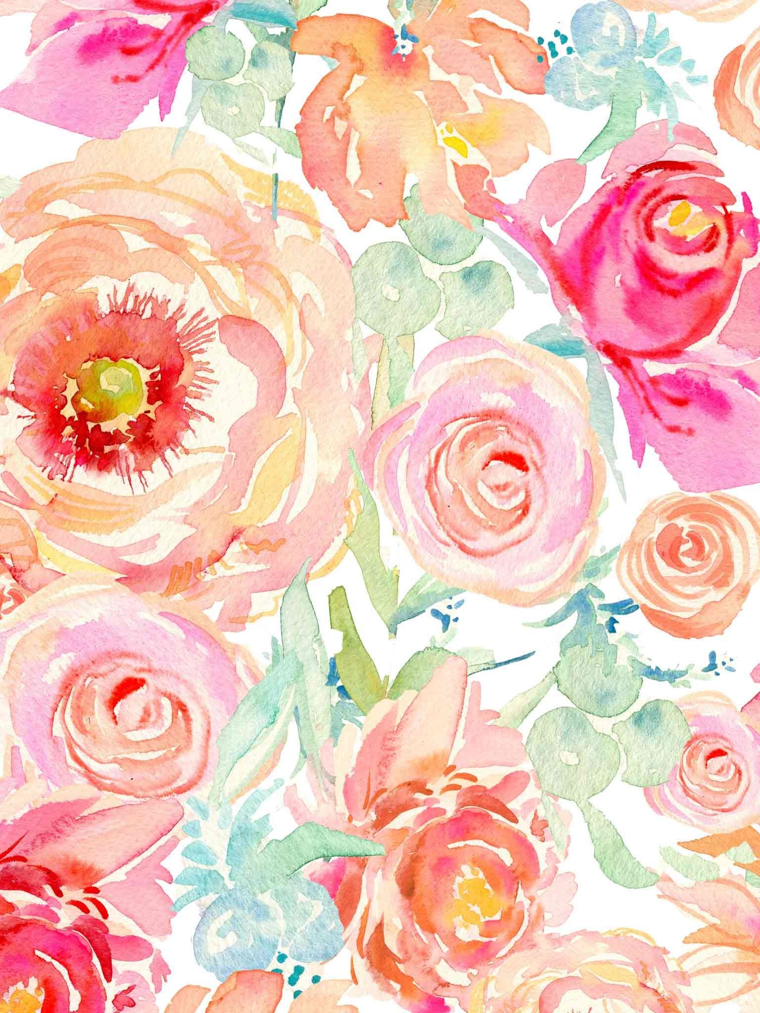 Painted Flower Wallpapers