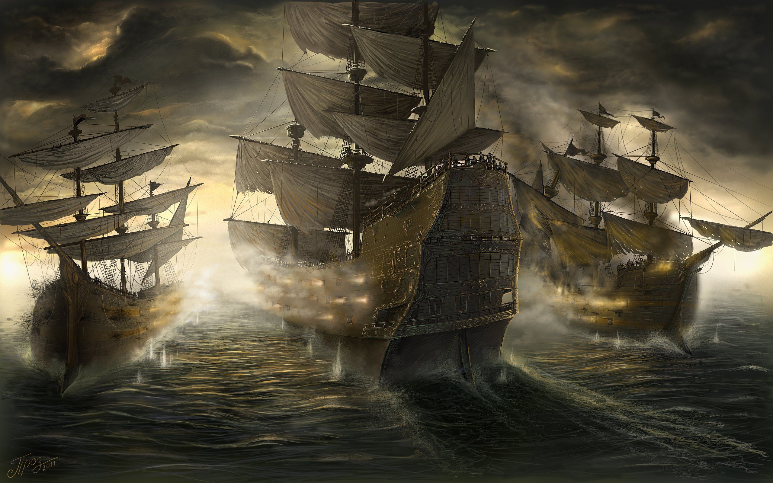 Pirate Ship Battle Wallpapers