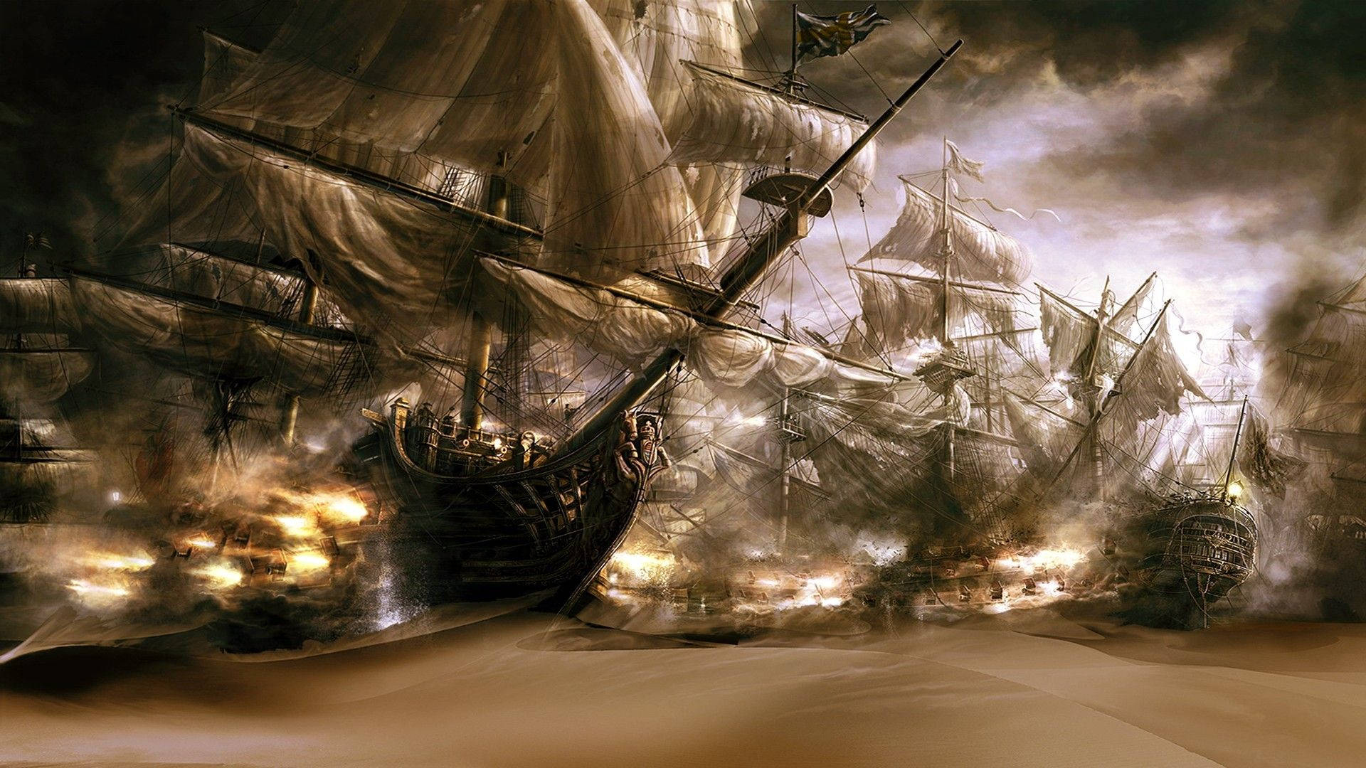 Pirate Ship Battle Wallpapers