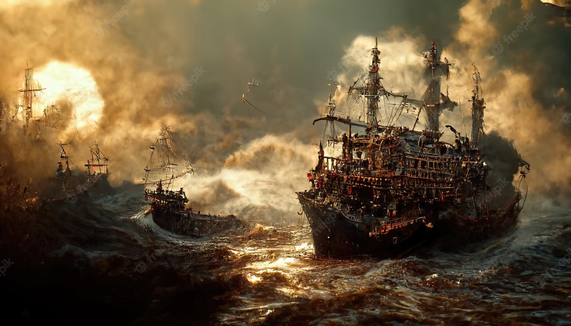 Pirate Ship Battle Wallpapers