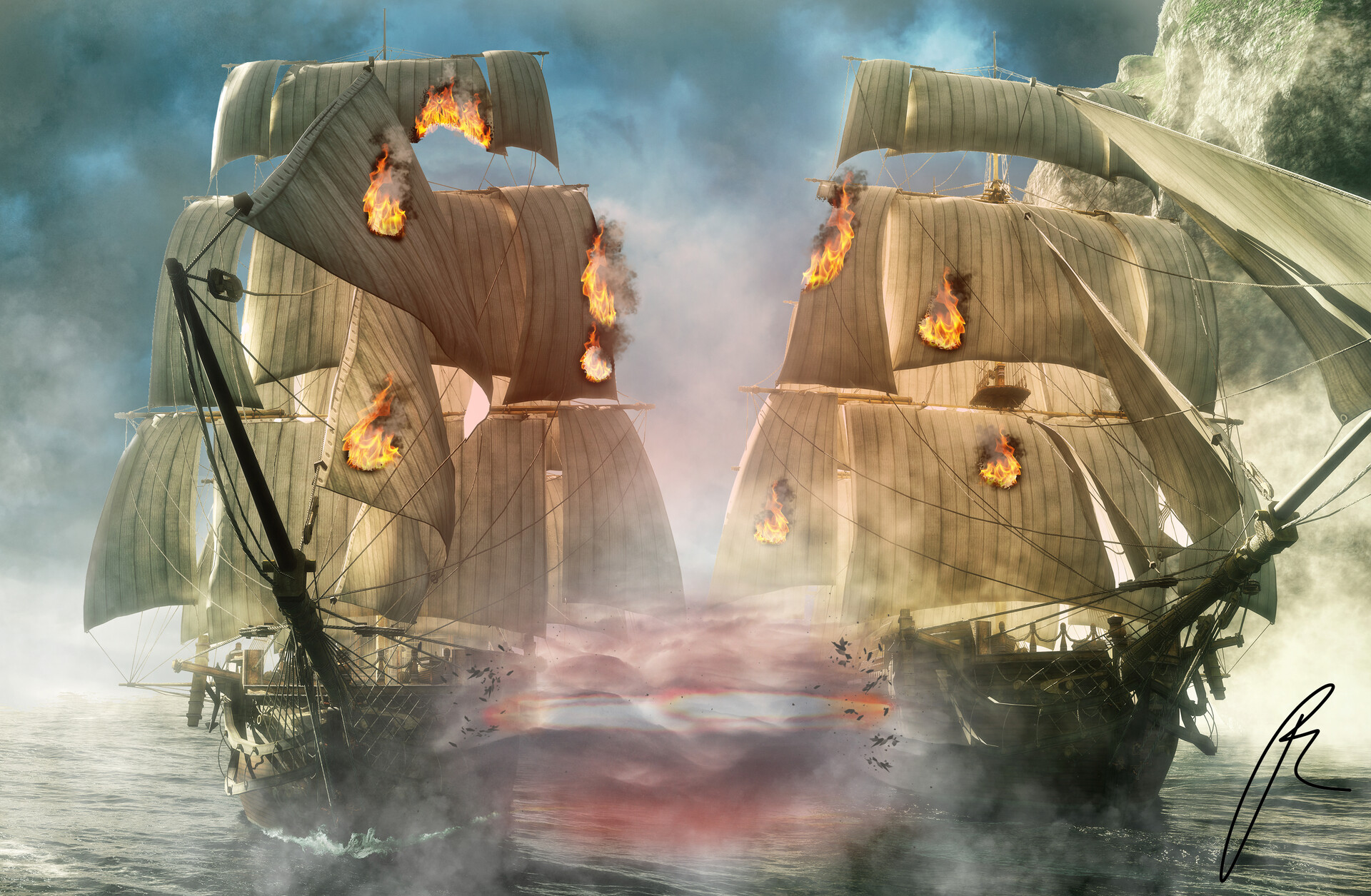 Pirate Ship Battle Wallpapers