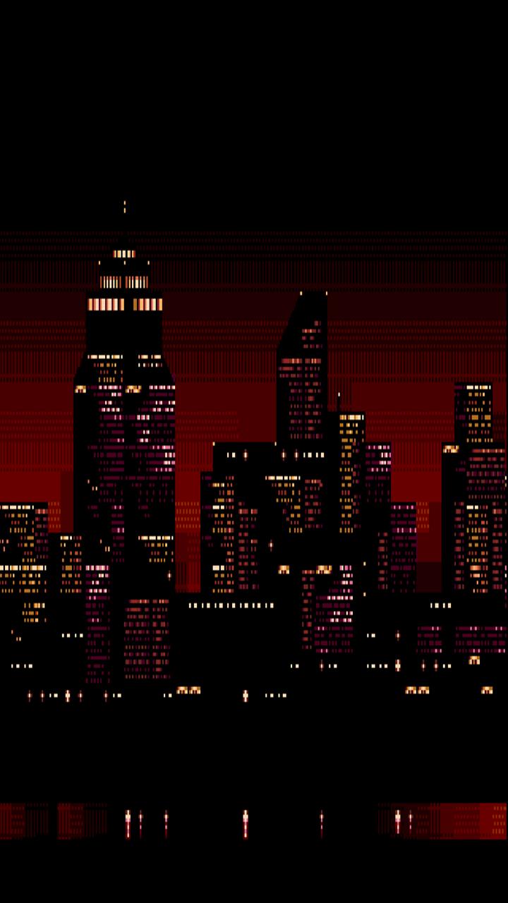 Pixel City Night Wallpapers