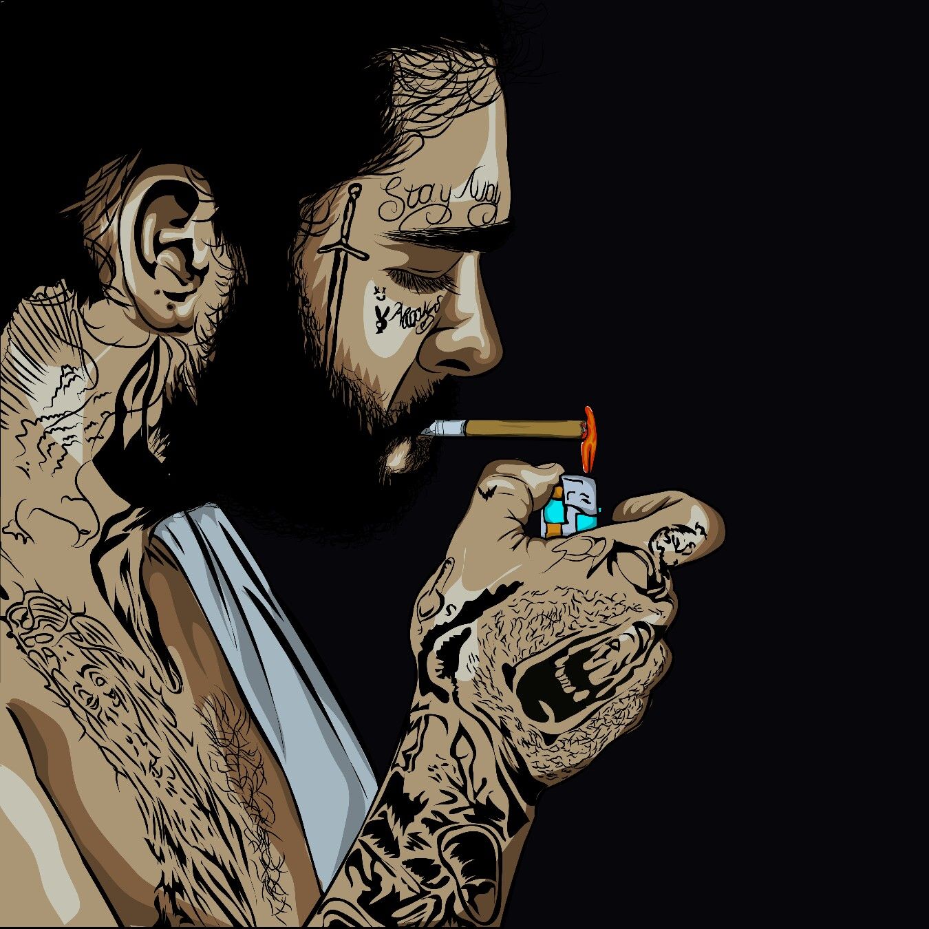 Post Malone Cartoon Wallpapers