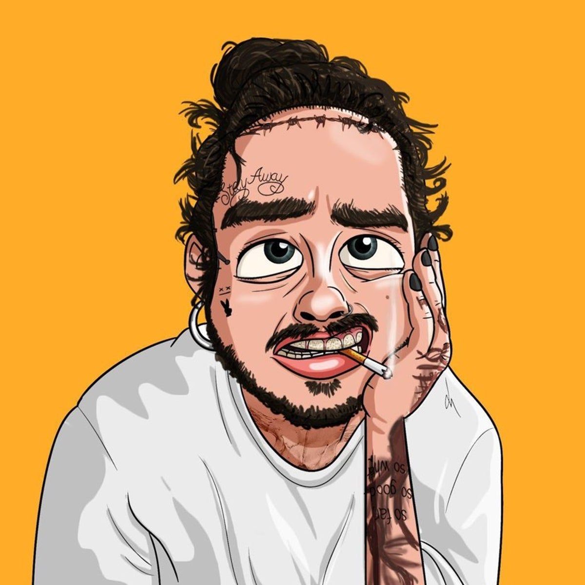 Post Malone Cartoon Wallpapers