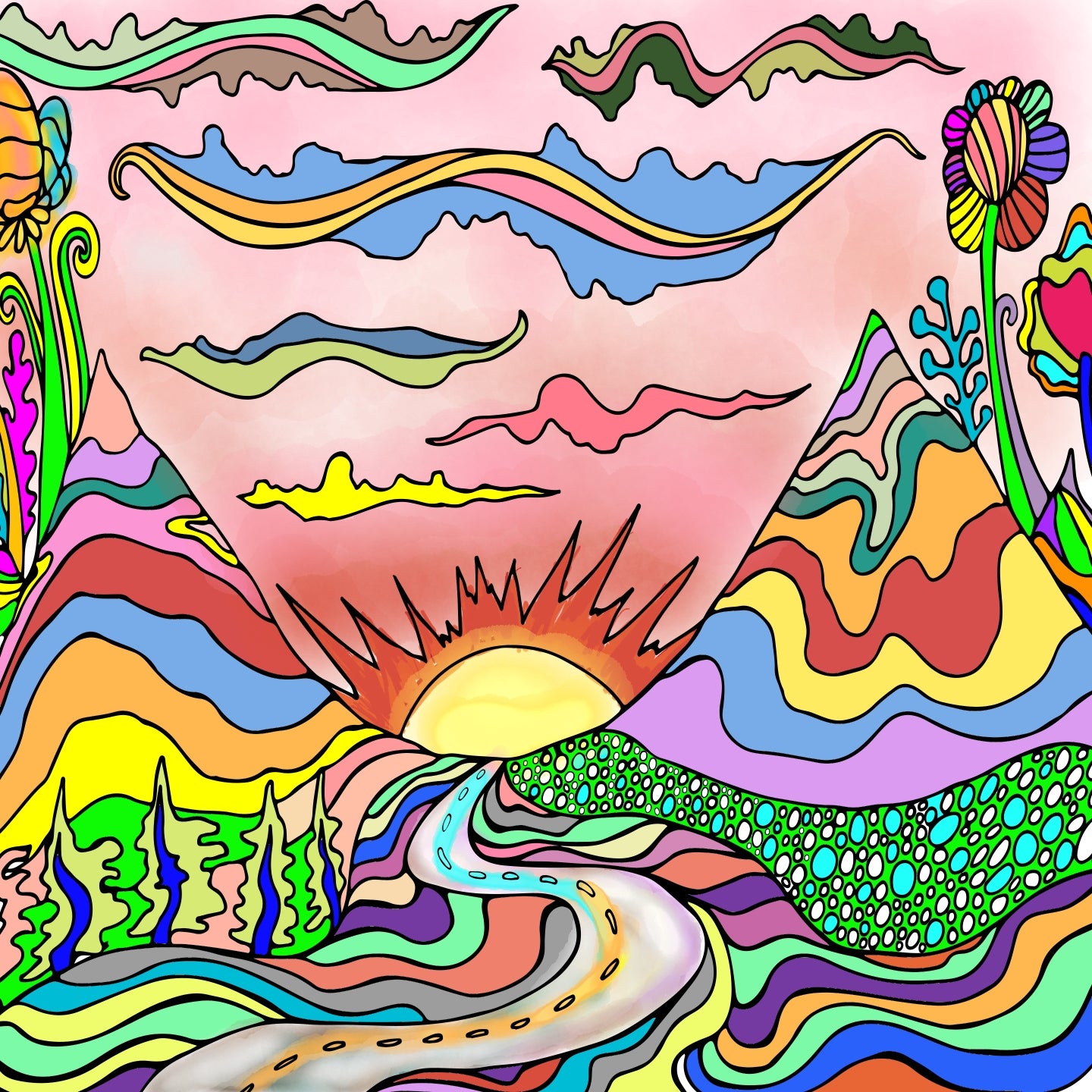 Psychedelic Mountain Wallpapers