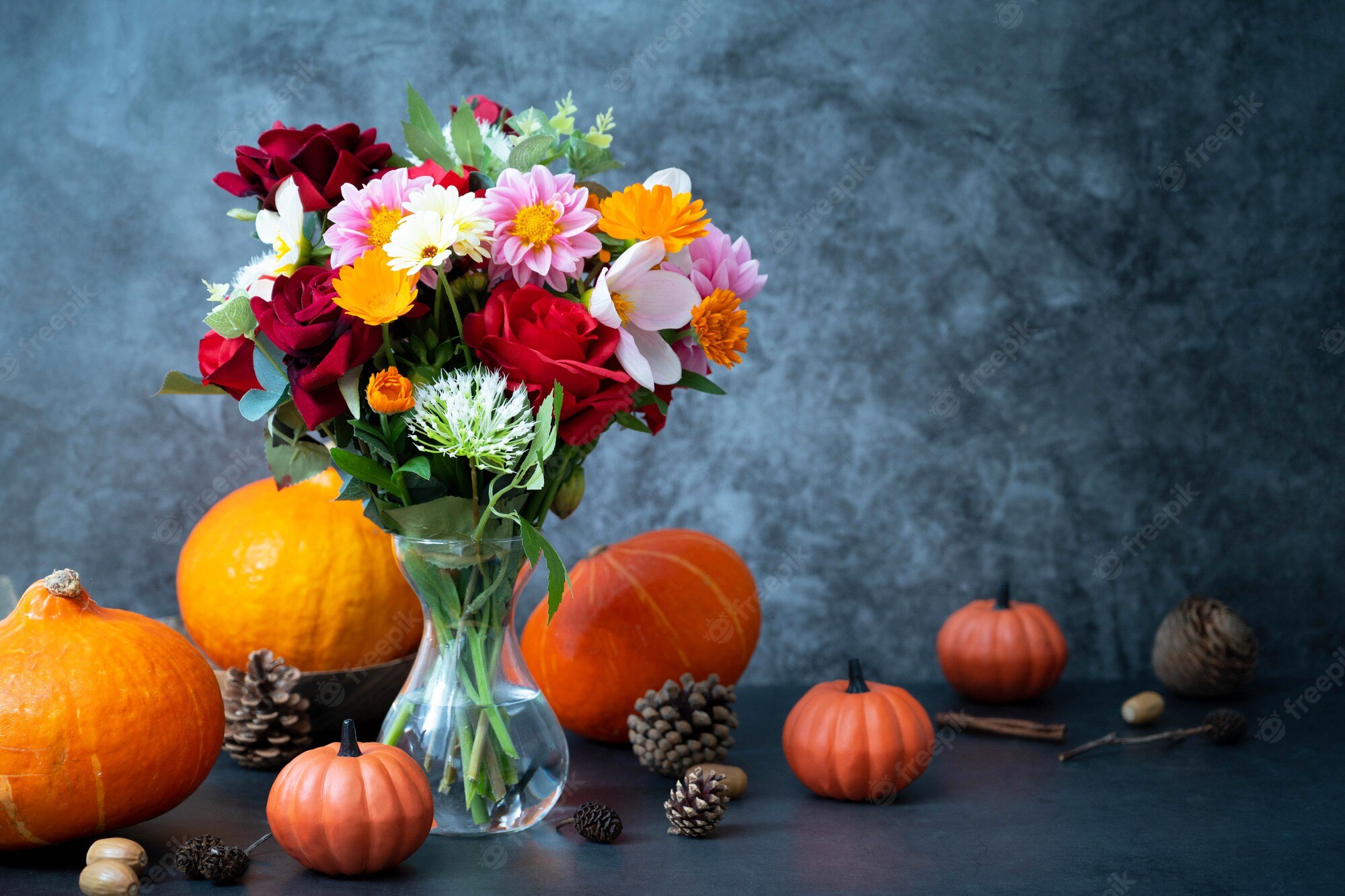 Pumpkins And Flowers Wallpapers