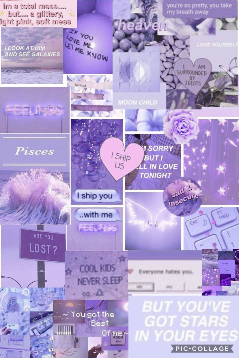 Purple Aesthetic Collage Wallpapers