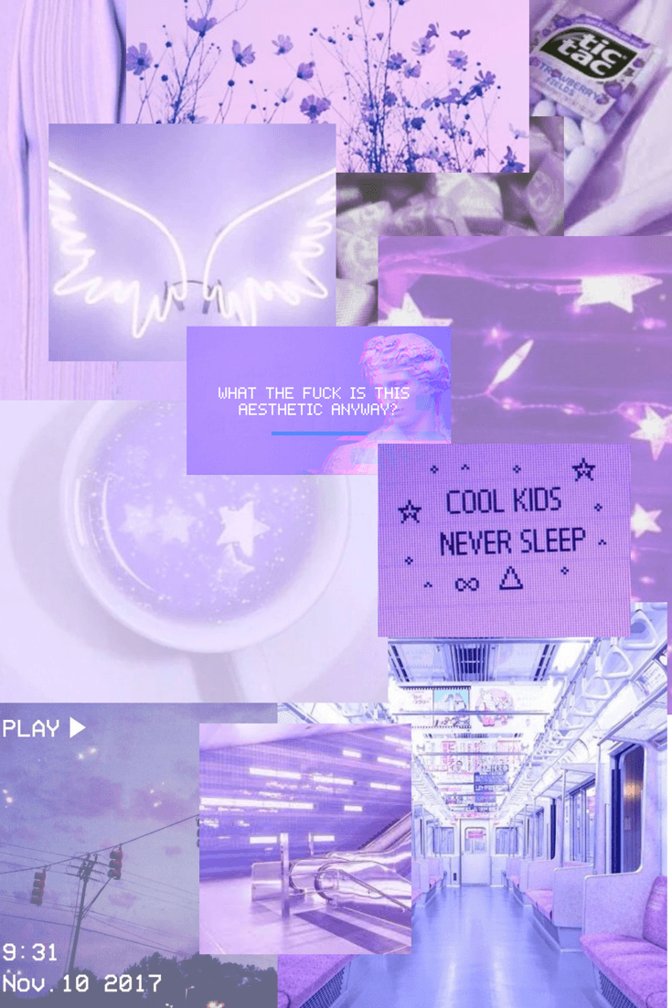 Purple Aesthetic Collage Wallpapers