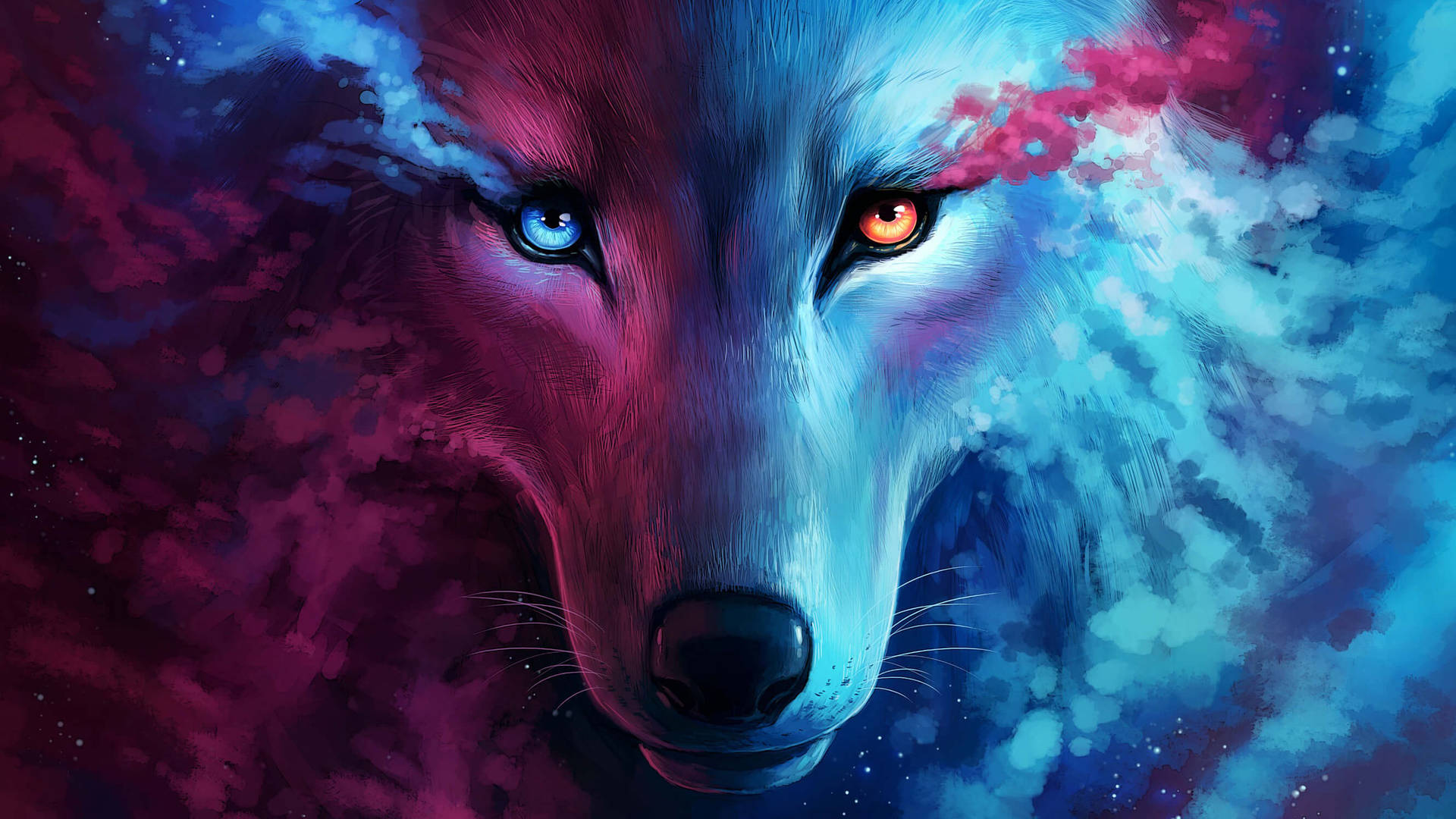 Purple Galaxy Wolf Wallpapers