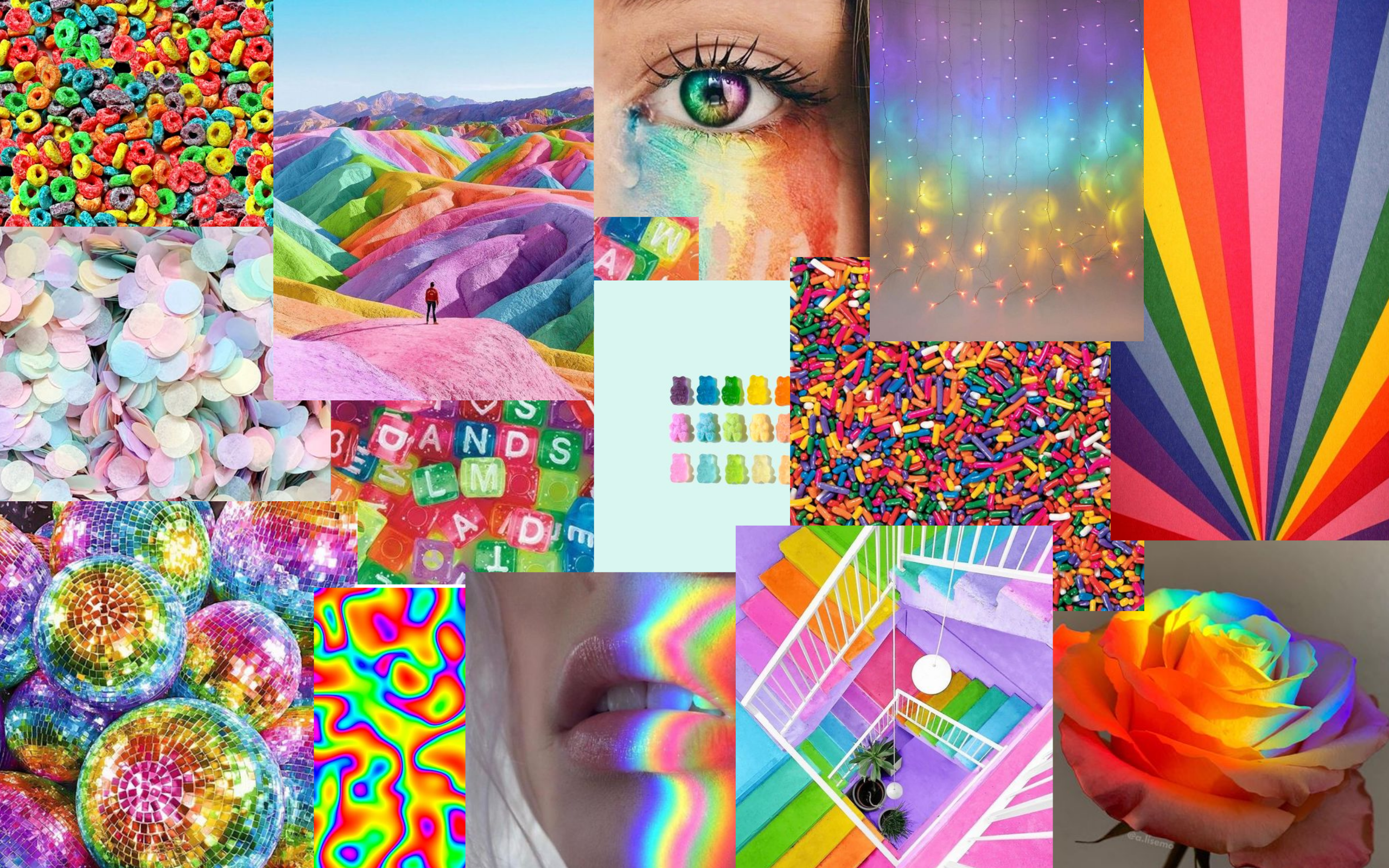 Rainbow Photo Wall Collage Wallpapers