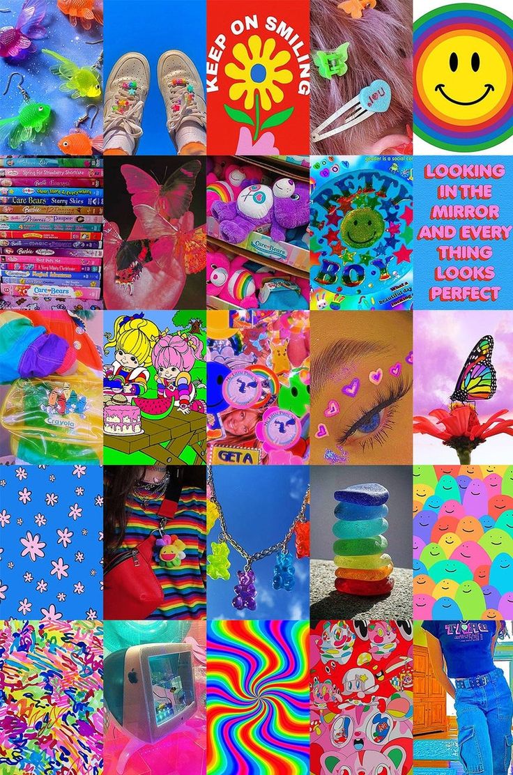 Rainbow Photo Wall Collage Wallpapers