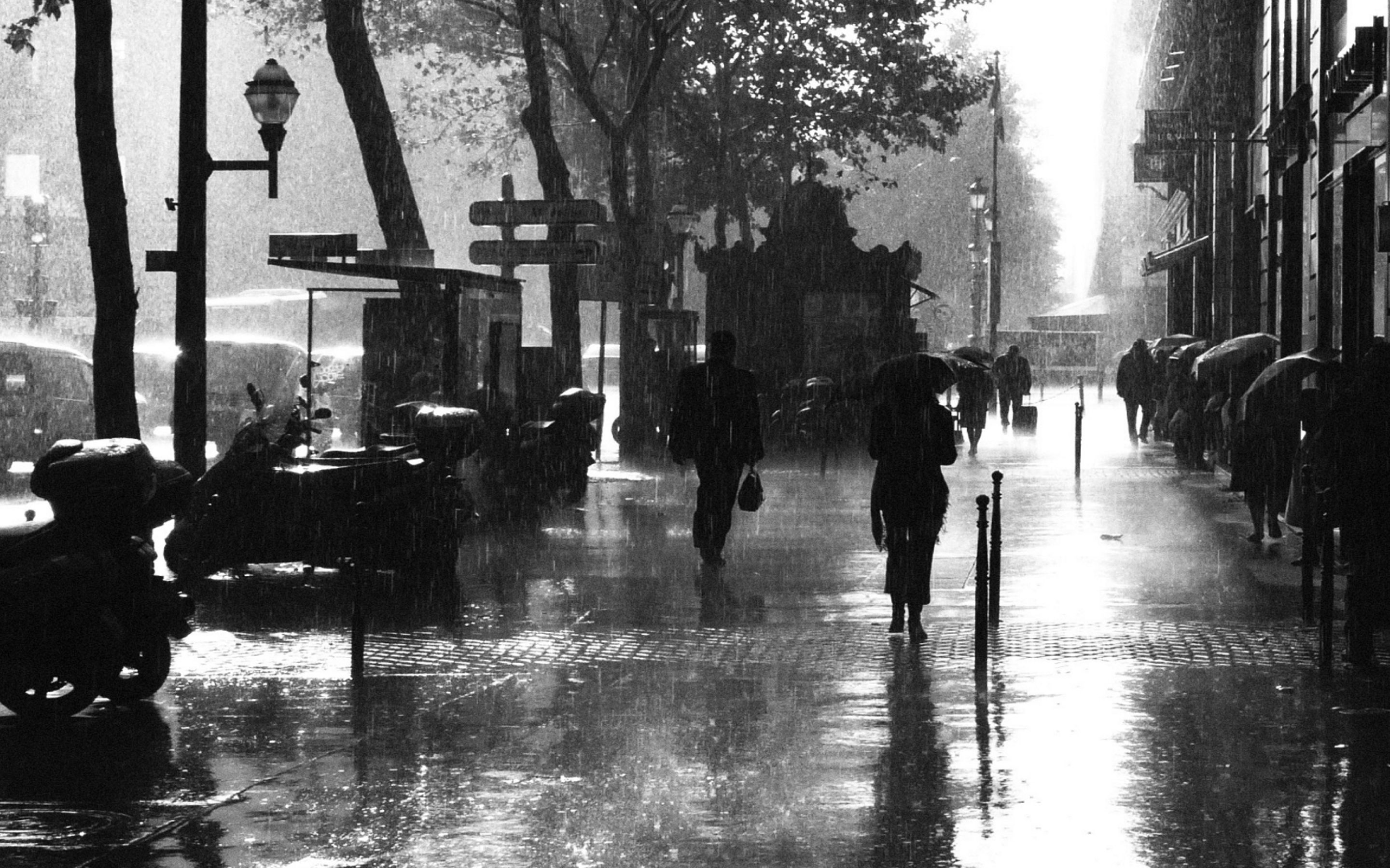 Raining Black And White Wallpapers