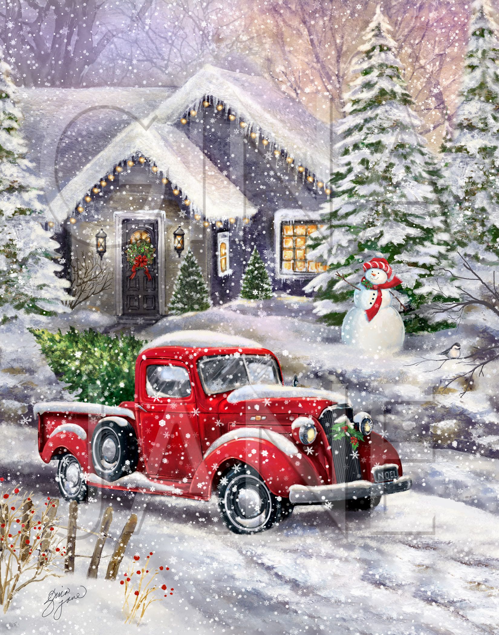 Red Truck Christmas Wallpapers