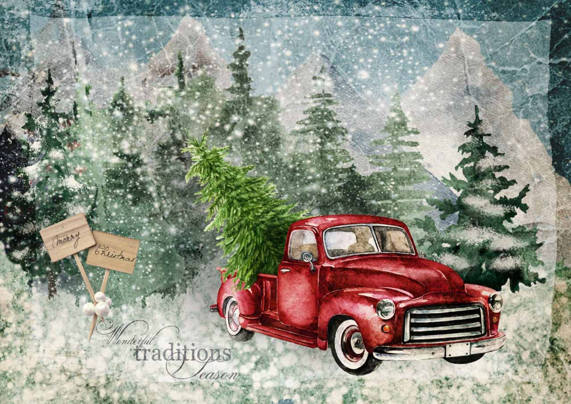 Red Truck Christmas Wallpapers