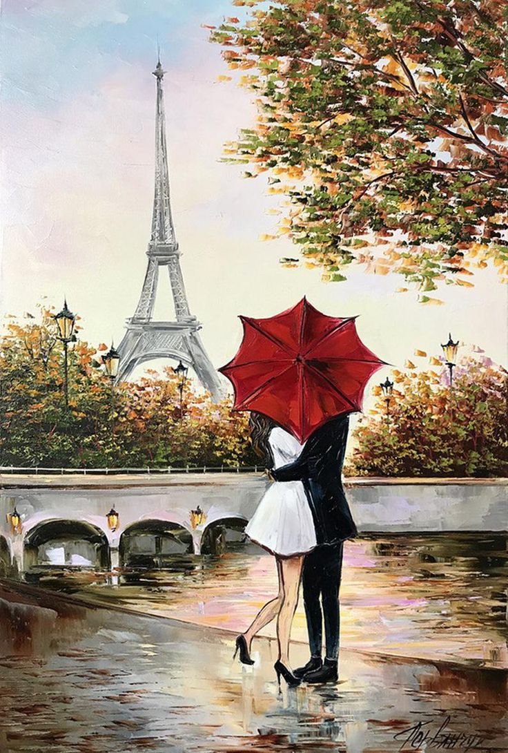 Red Umbrella Painting Wallpapers