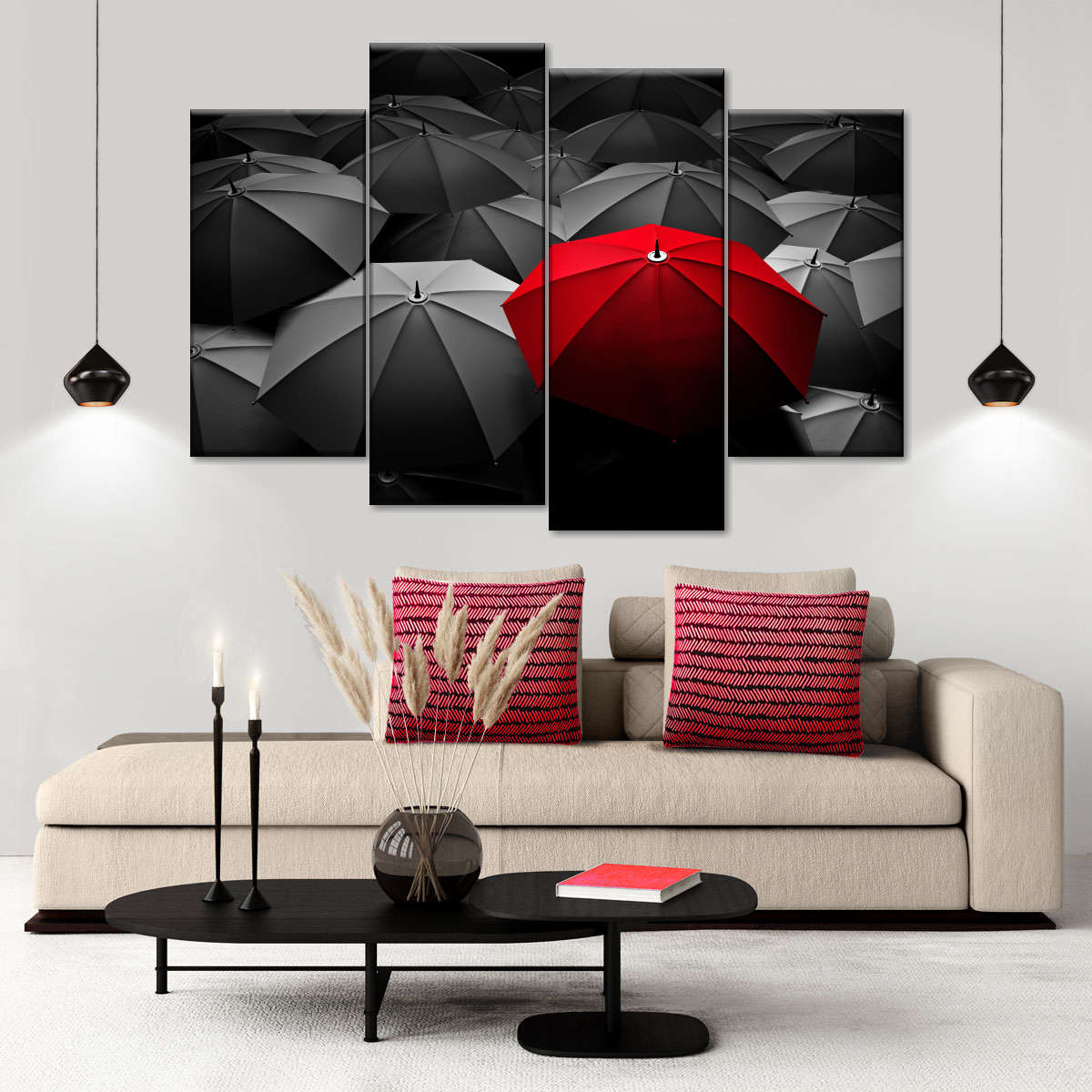 Red Umbrella Painting Wallpapers