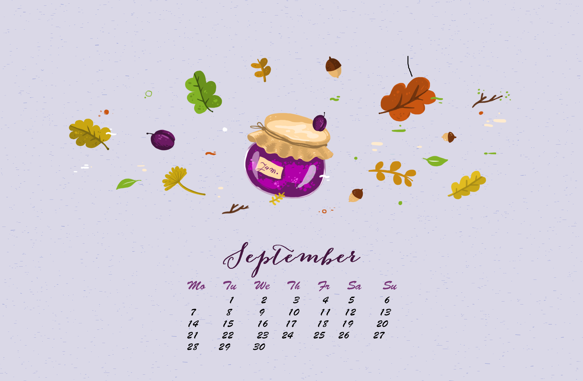 September 2020 Calendar Desktop Wallpapers