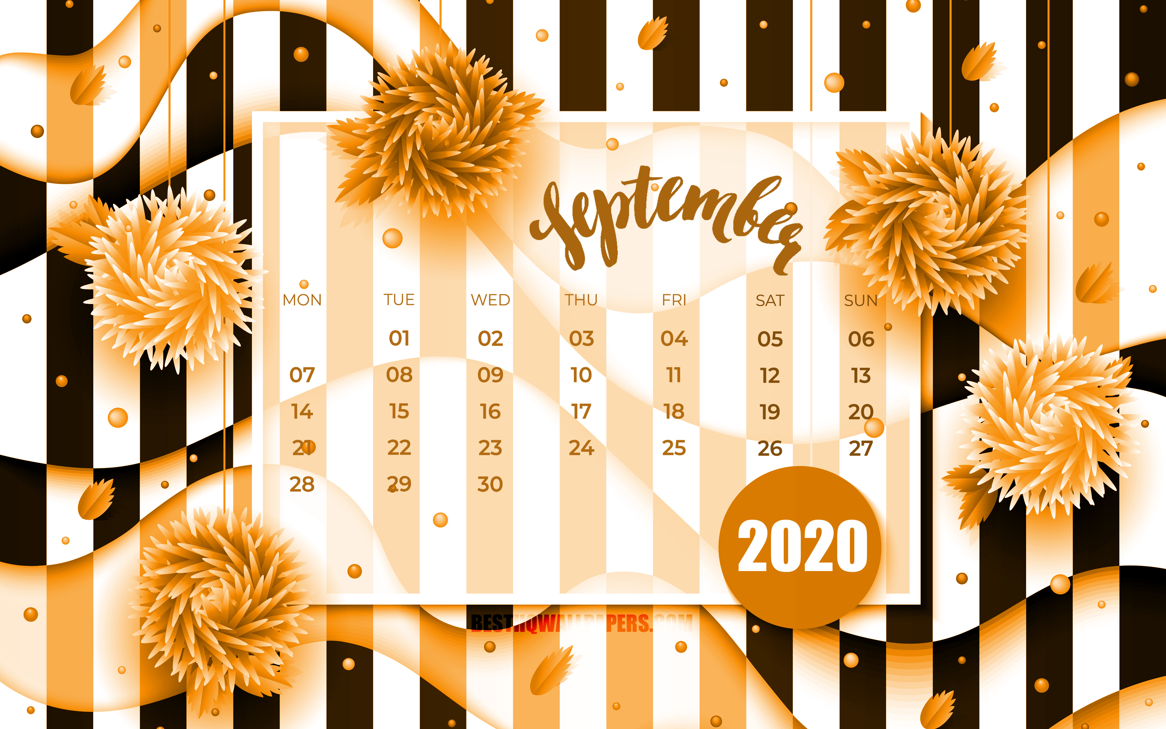 September 2020 Calendar Desktop Wallpapers