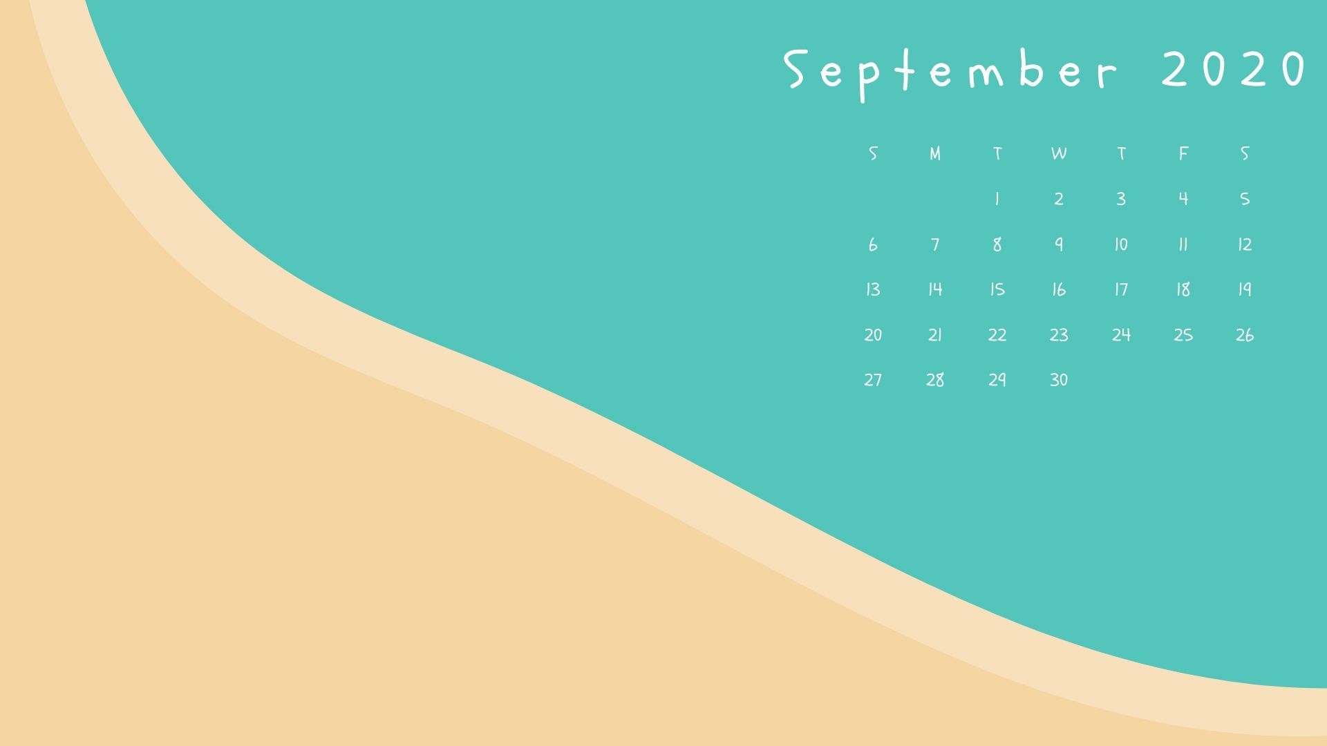 September 2020 Calendar Desktop Wallpapers