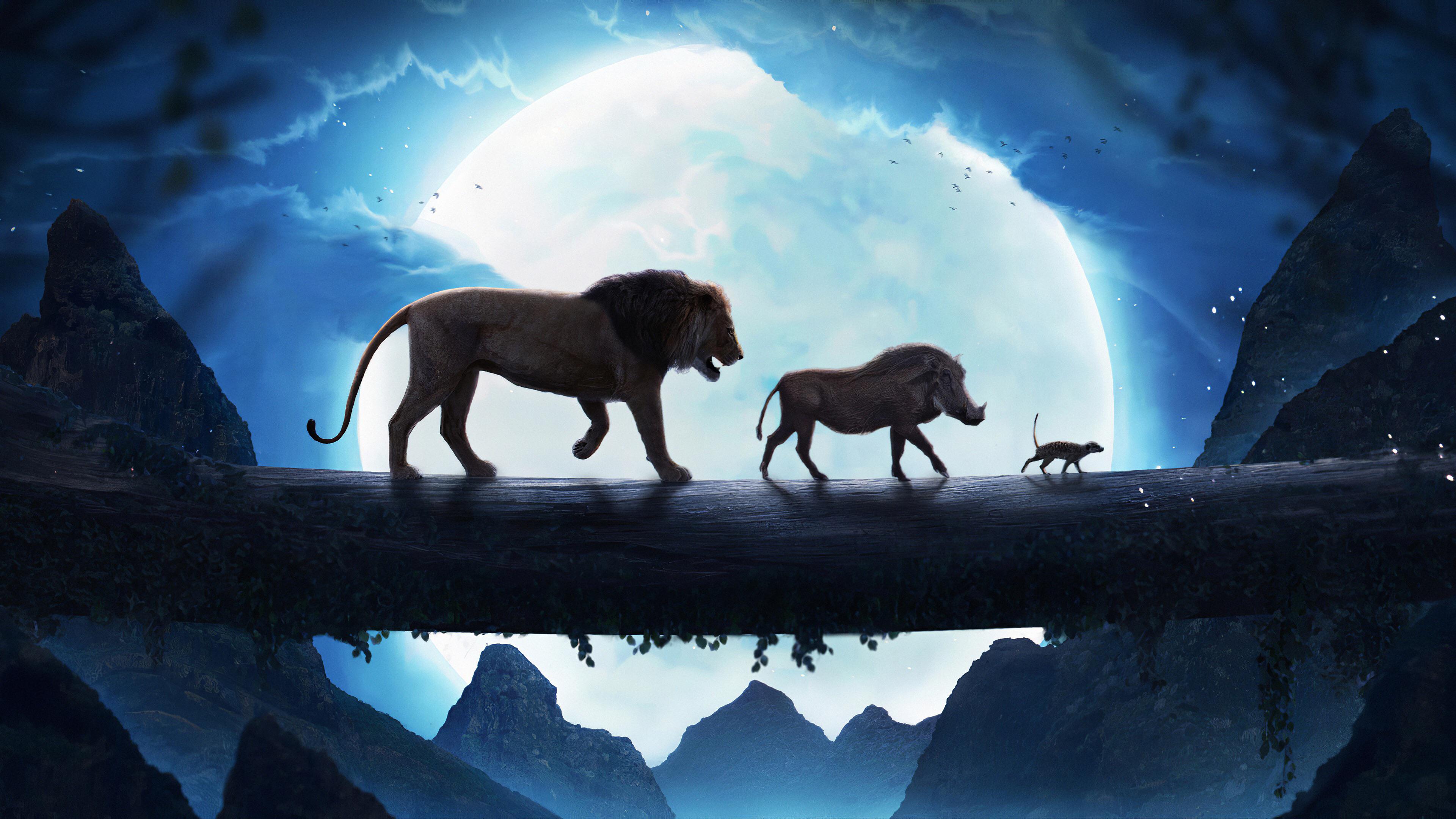 Simba Pumbaa And Timon On Log Wallpapers