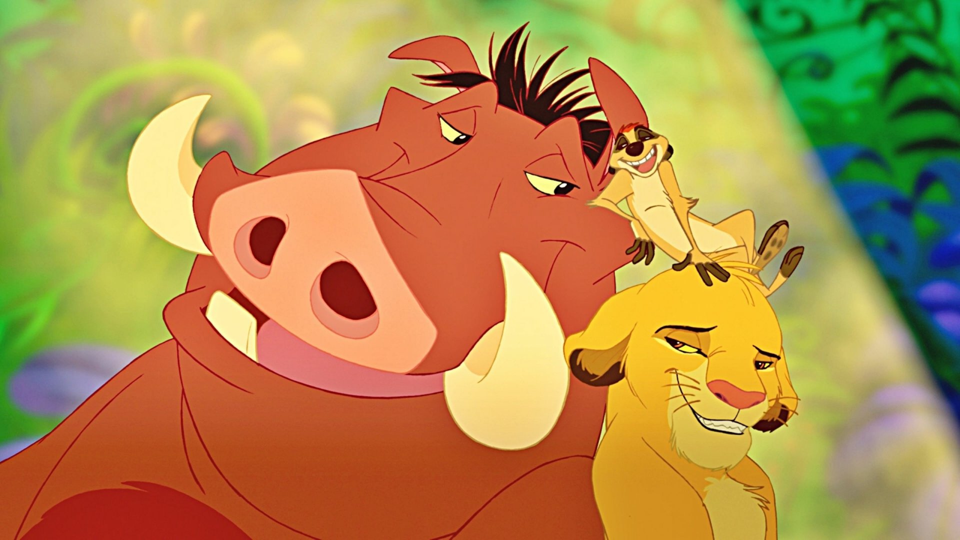 Simba Pumbaa And Timon On Log Wallpapers