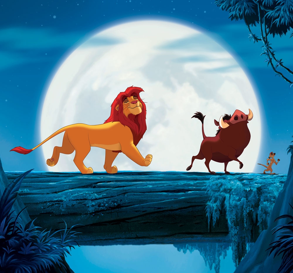 Simba Pumbaa And Timon On Log Wallpapers