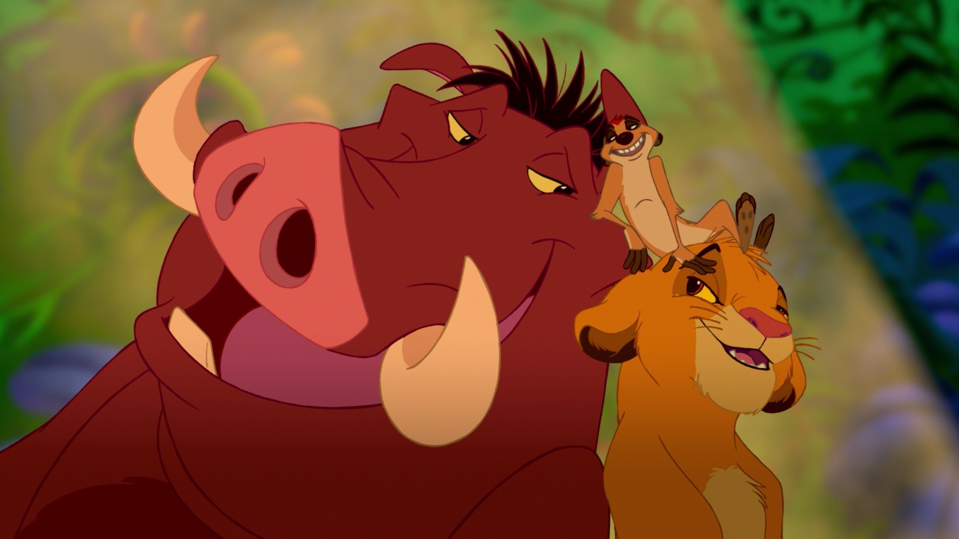 Simba Pumbaa And Timon On Log Wallpapers