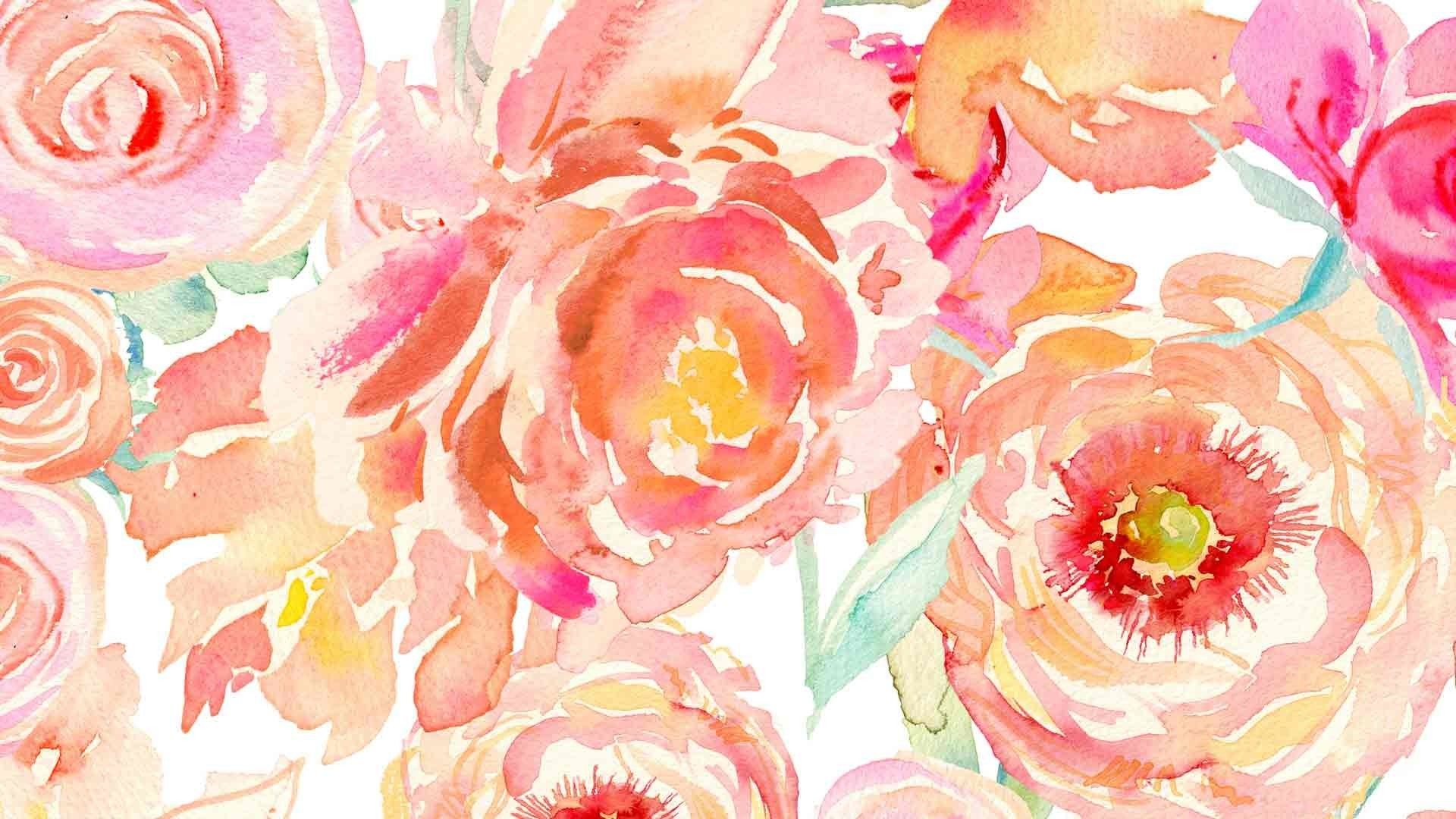 Simple Aesthetic Watercolor Flowers Wallpapers