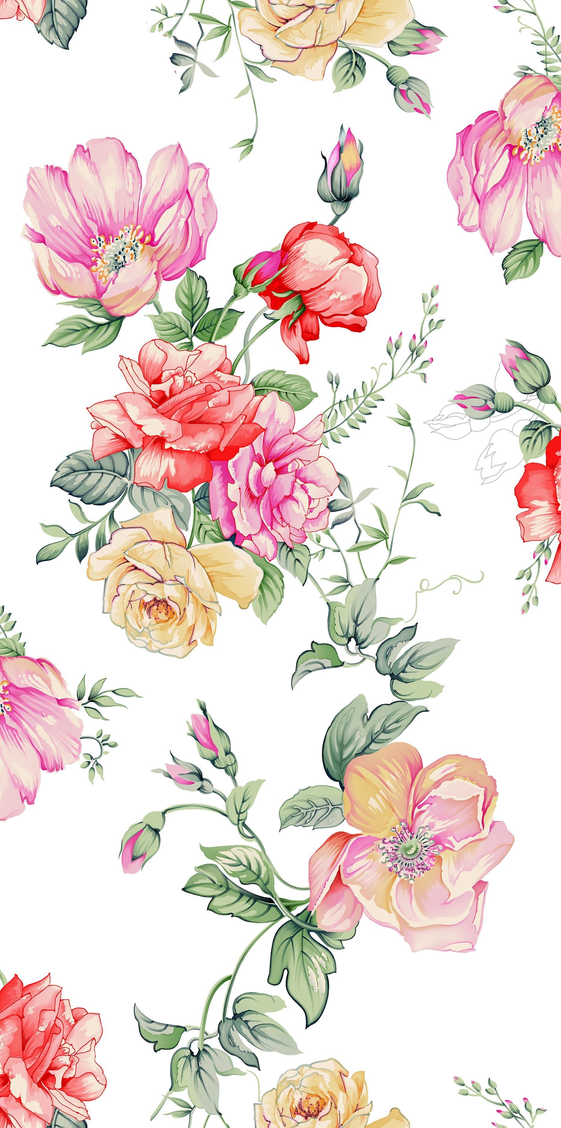 Simple Aesthetic Watercolor Flowers Wallpapers