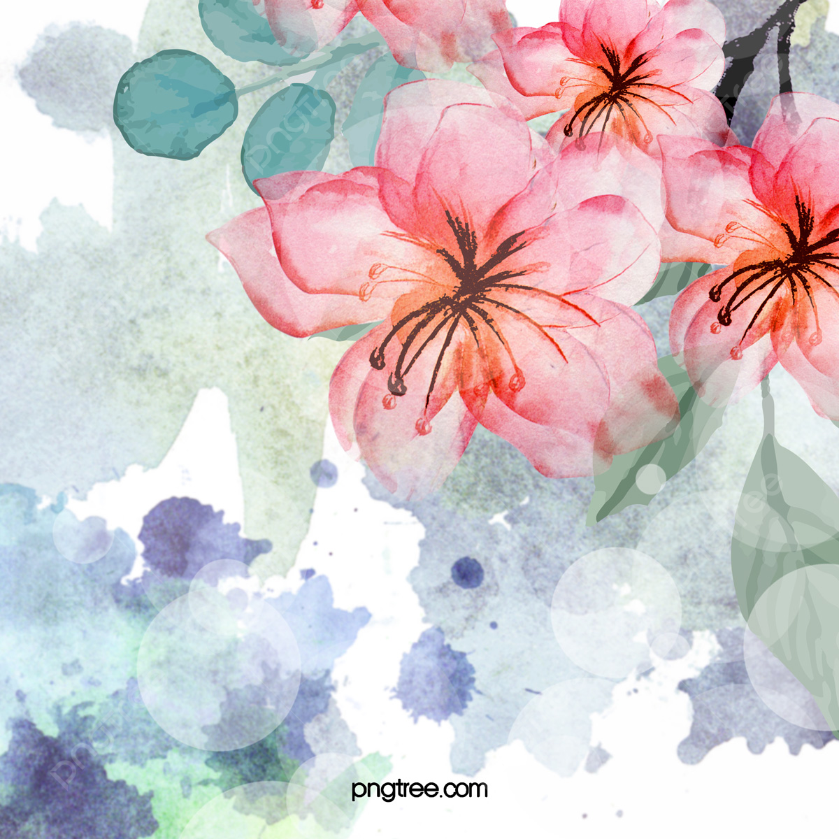 Simple Aesthetic Watercolor Flowers Wallpapers