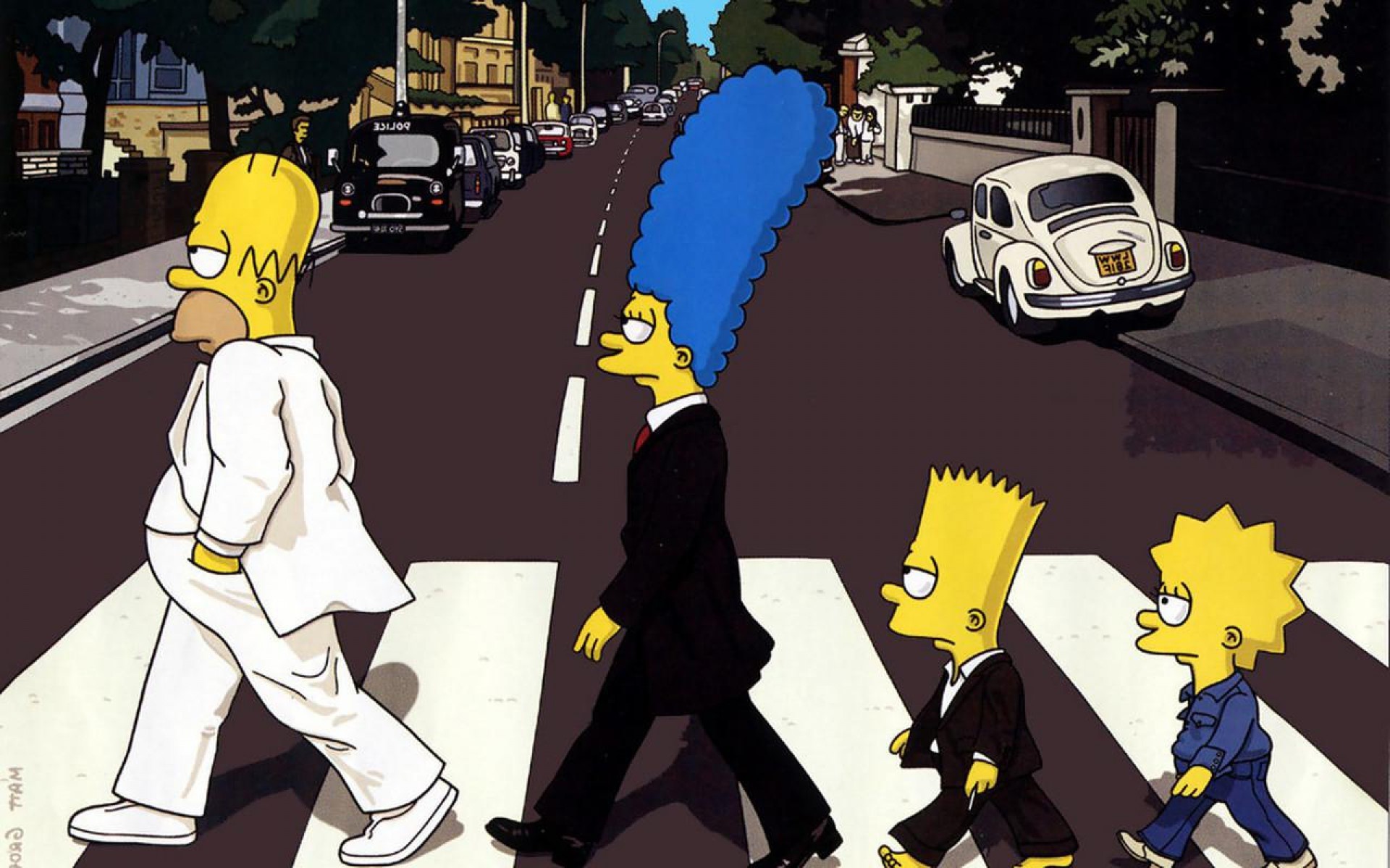 Simpsons Abbey Road Wallpapers