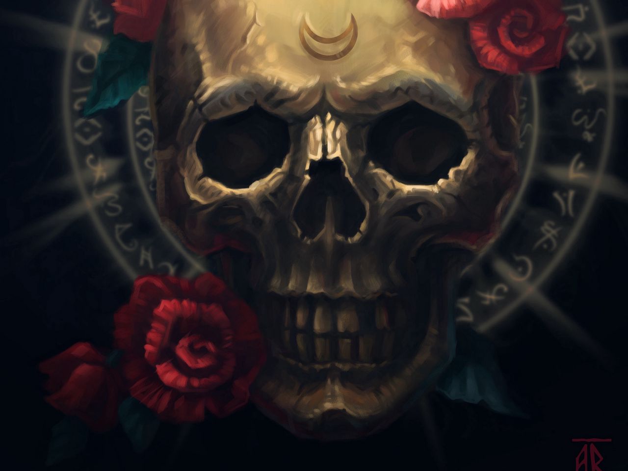 Skull And Flower Wallpapers