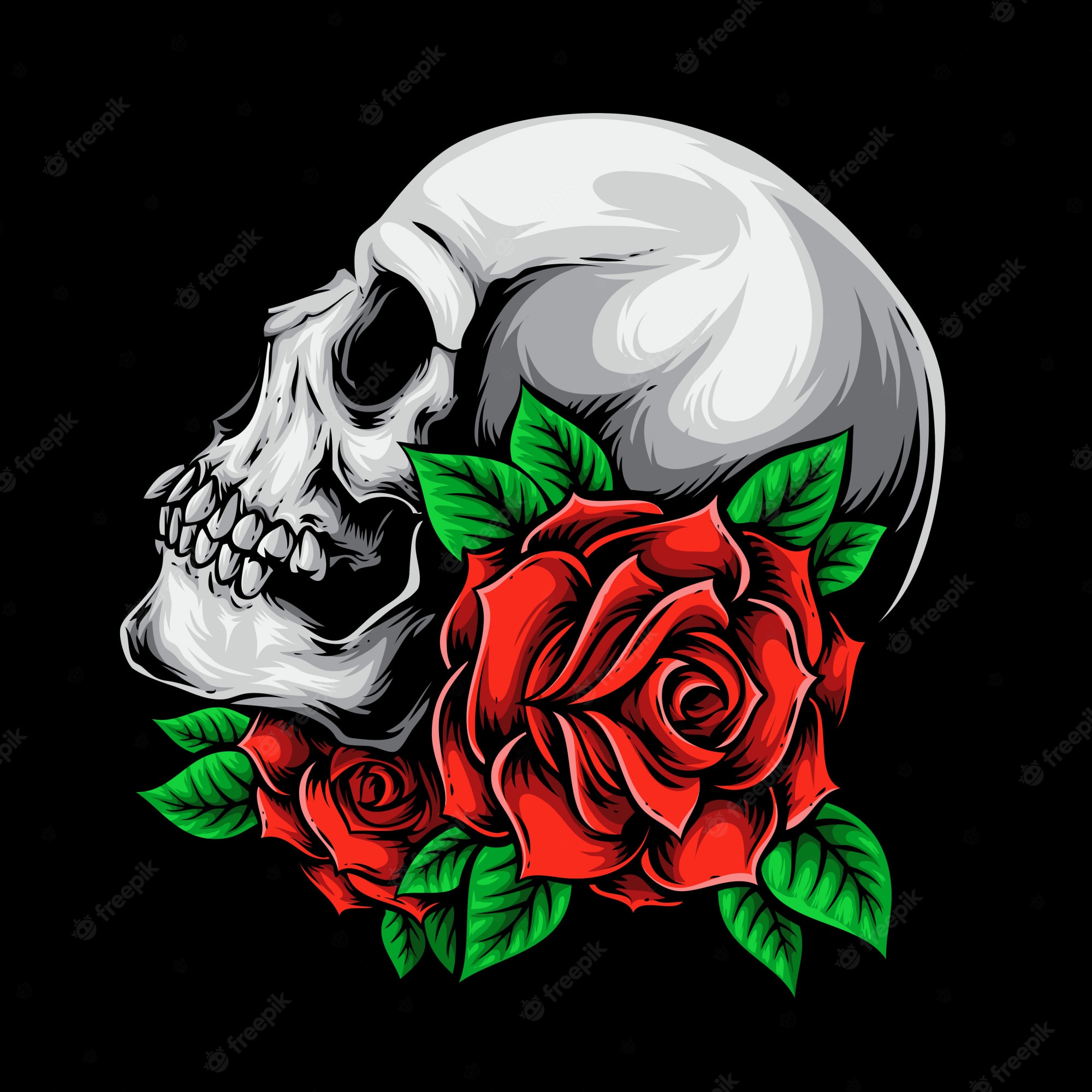 Skull And Roses Wallpapers