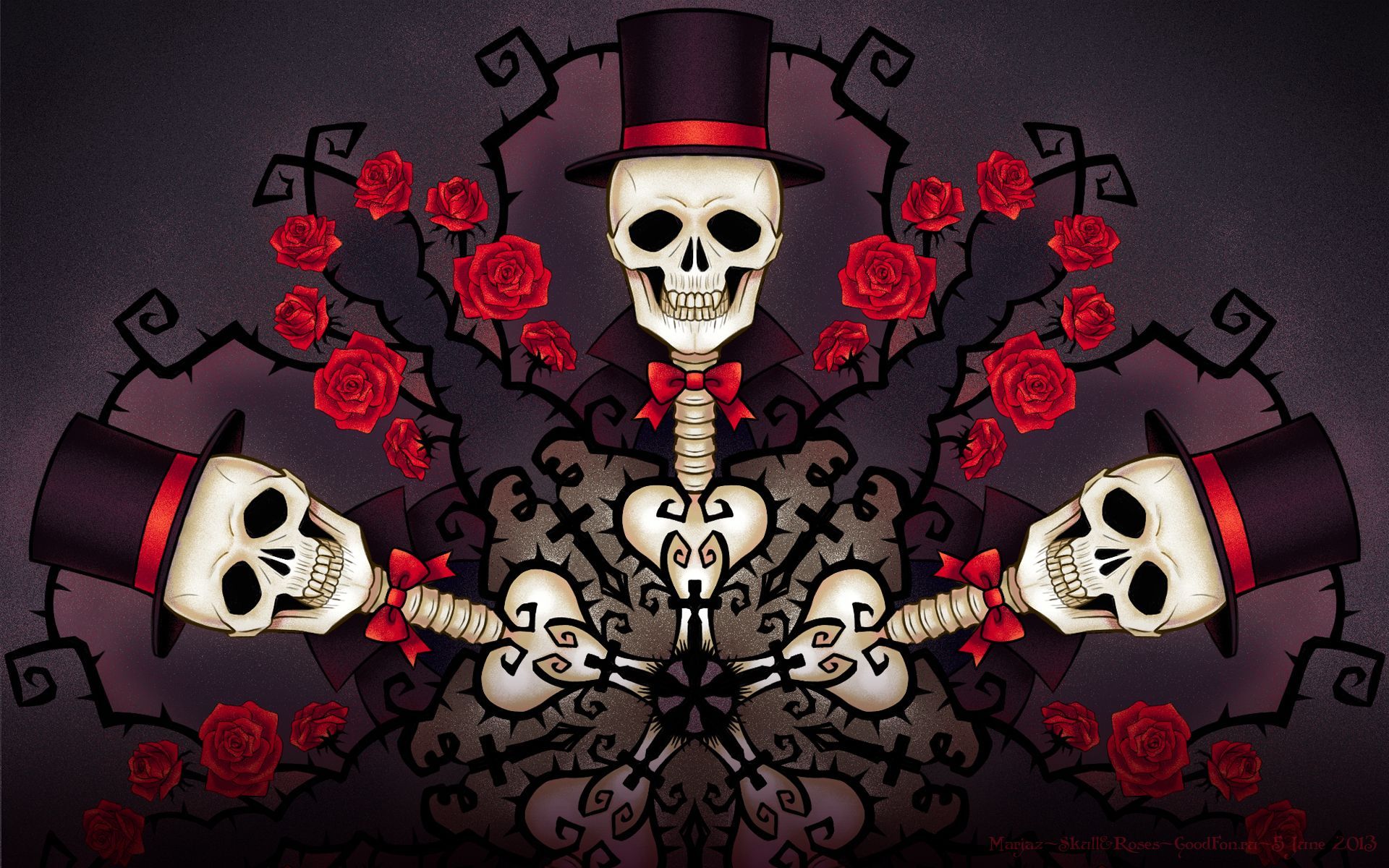 Skull And Roses Wallpapers