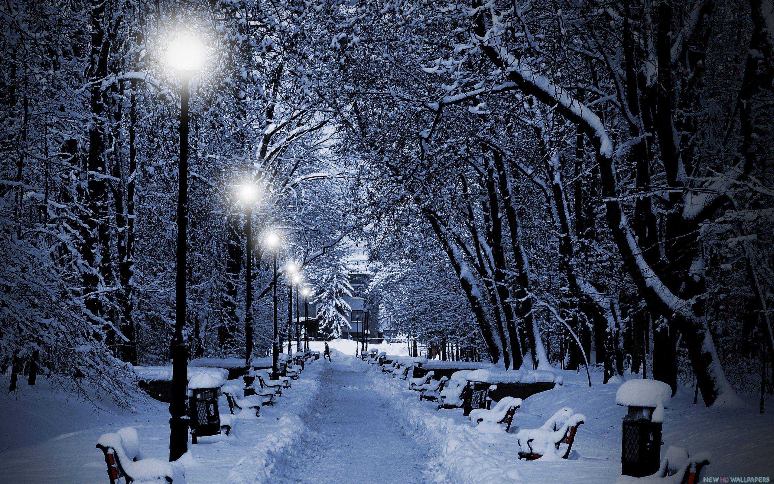 Snow At Night Wallpapers