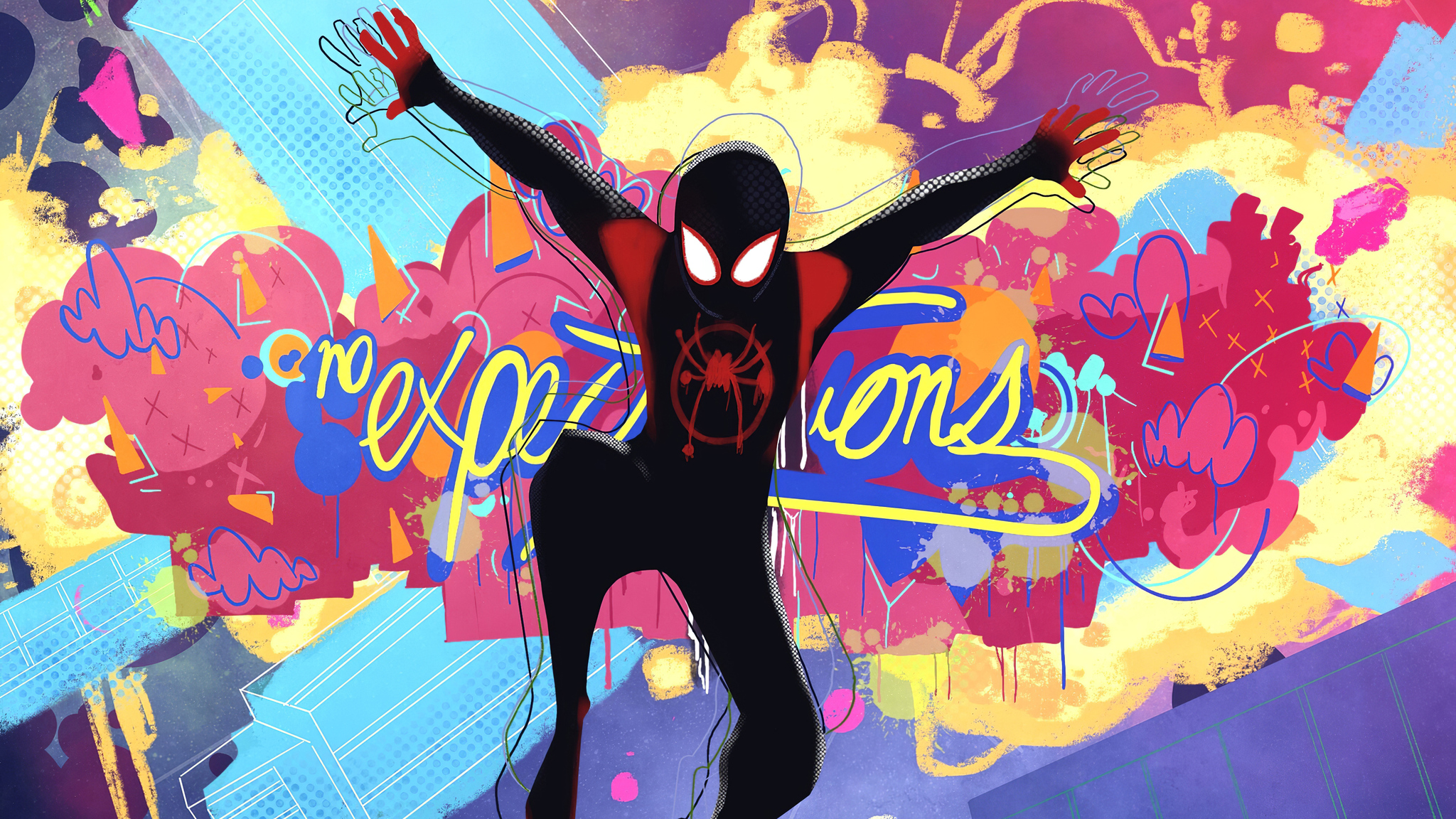 Spider Man Into The Spider Verse Graffiti Wallpapers