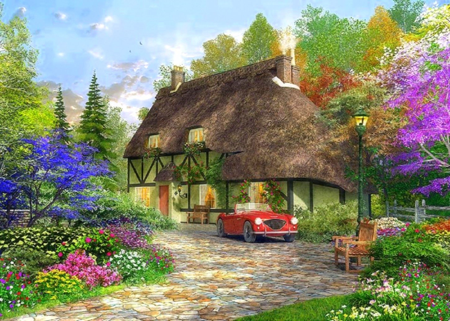 Spring Cottage Wallpapers