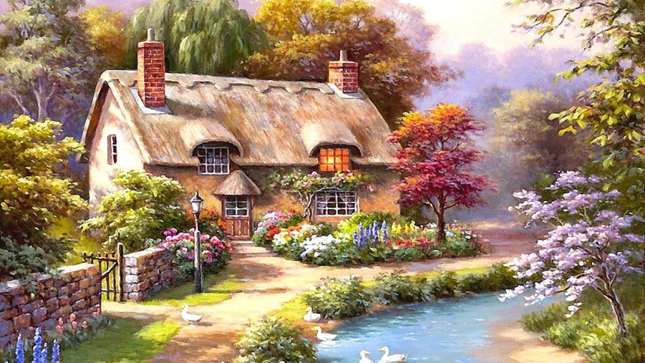 Spring Cottage Wallpapers