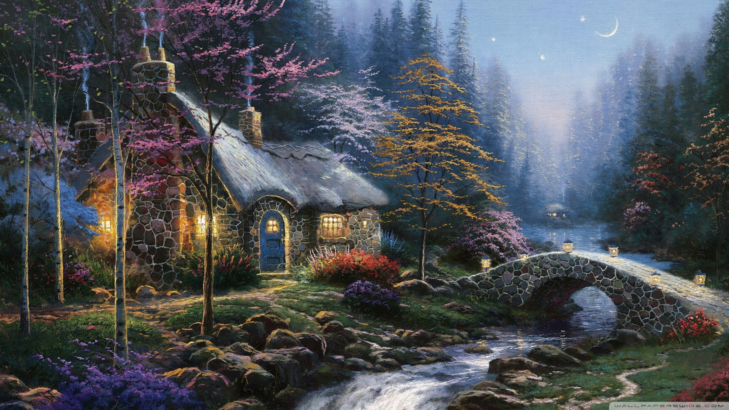 Spring Cottage Wallpapers