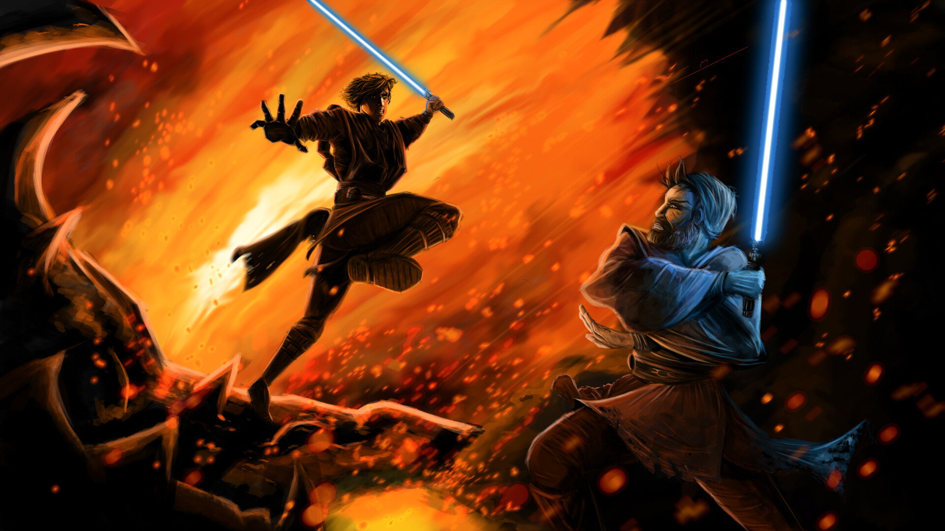 Star Wars Anakin Vs Obi Wan Wallpapers