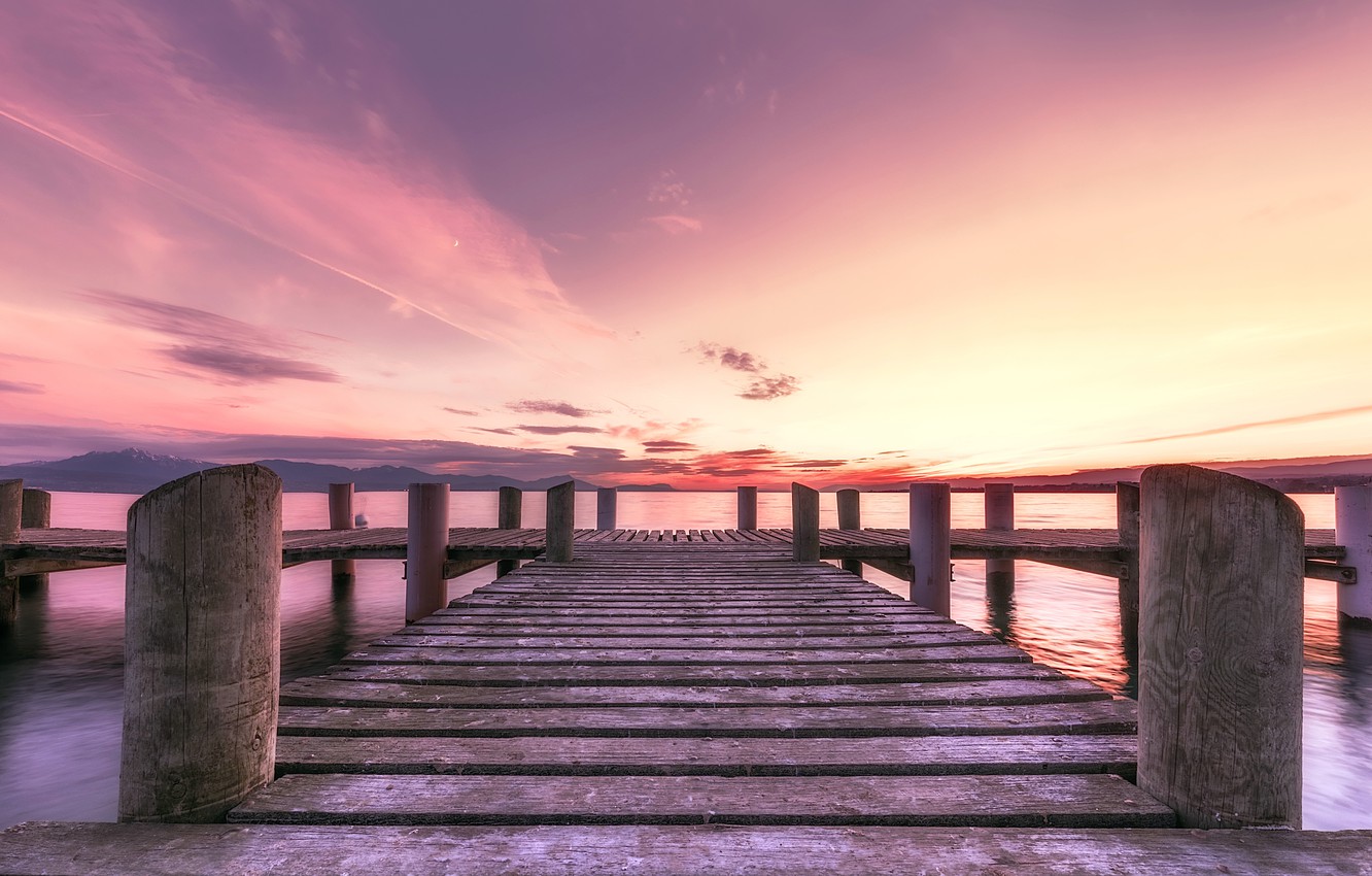 Sunset Boardwalk Wallpapers