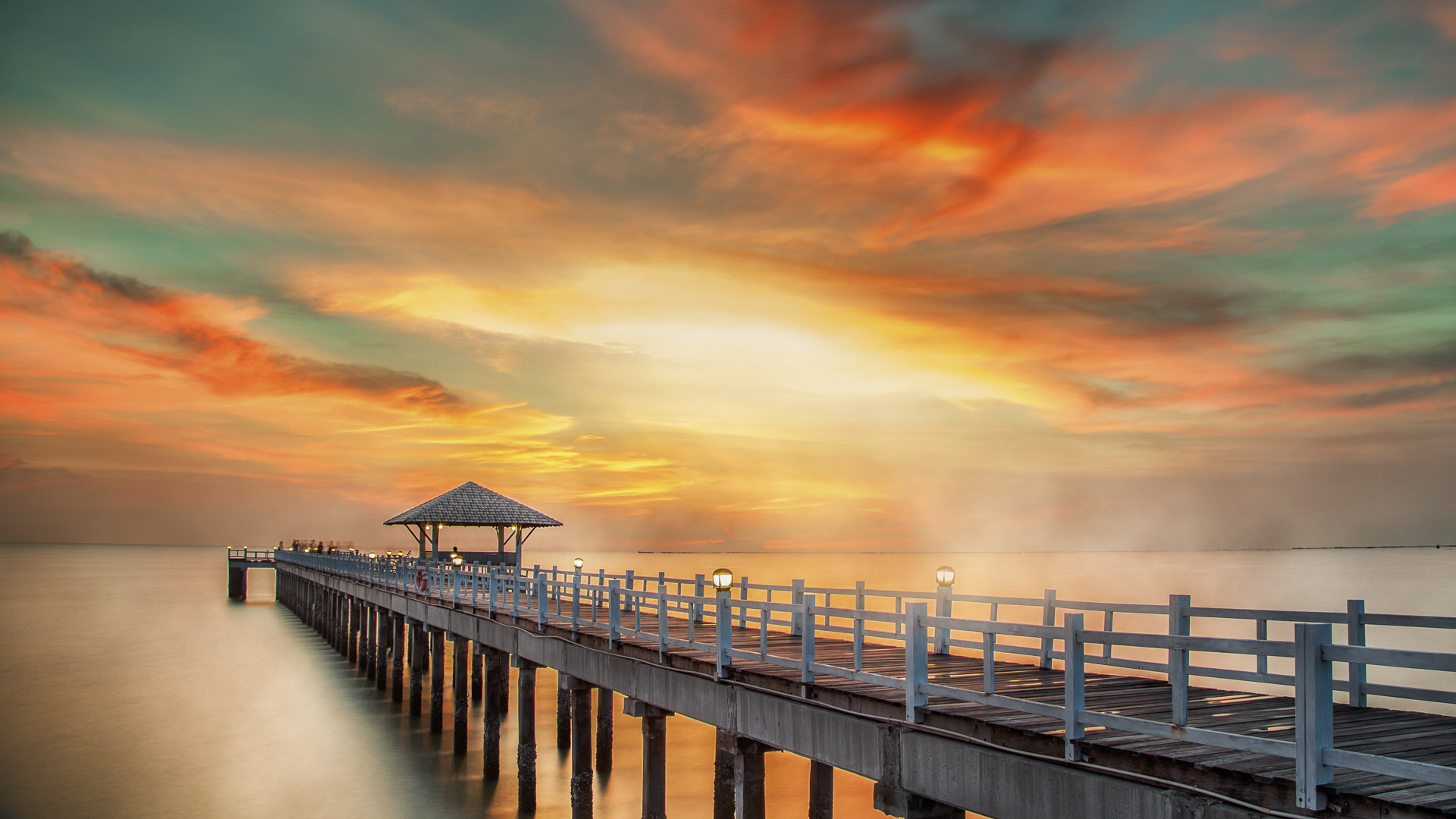 Sunset Boardwalk Wallpapers