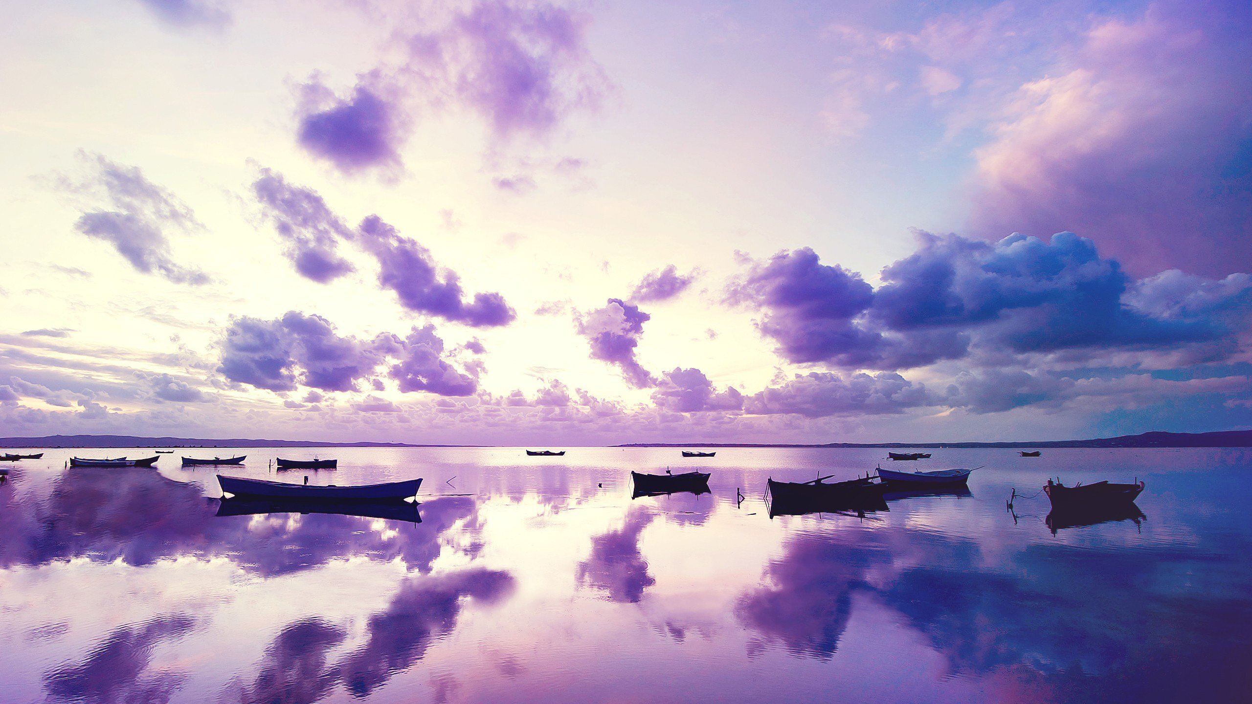 Sunset Purple Ocean Wallpapers