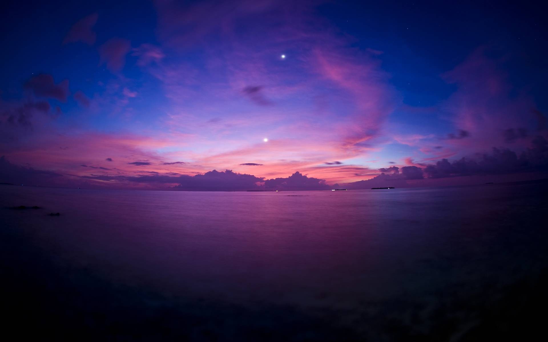 Sunset Purple Ocean Wallpapers