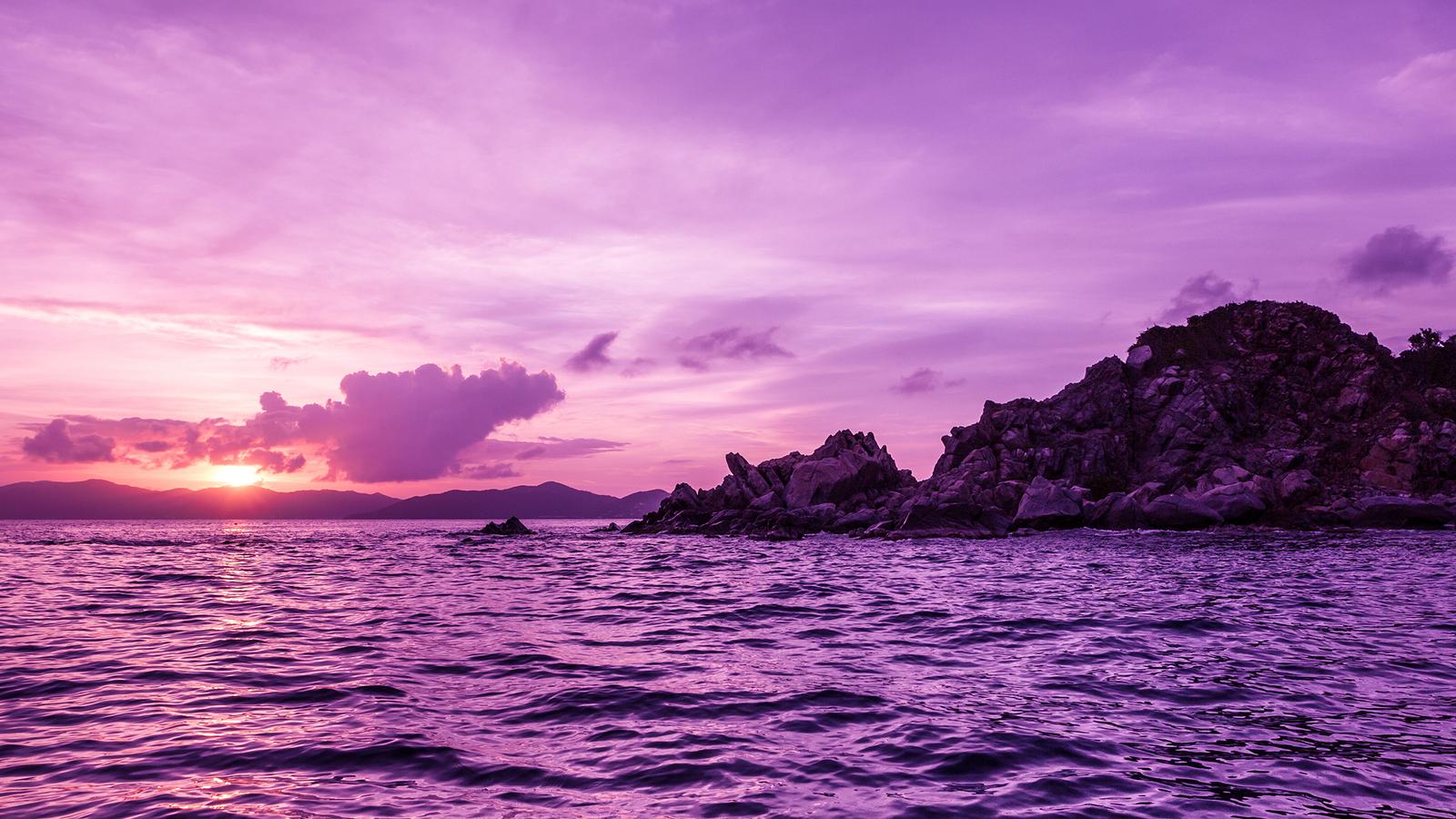 Sunset Purple Ocean Wallpapers