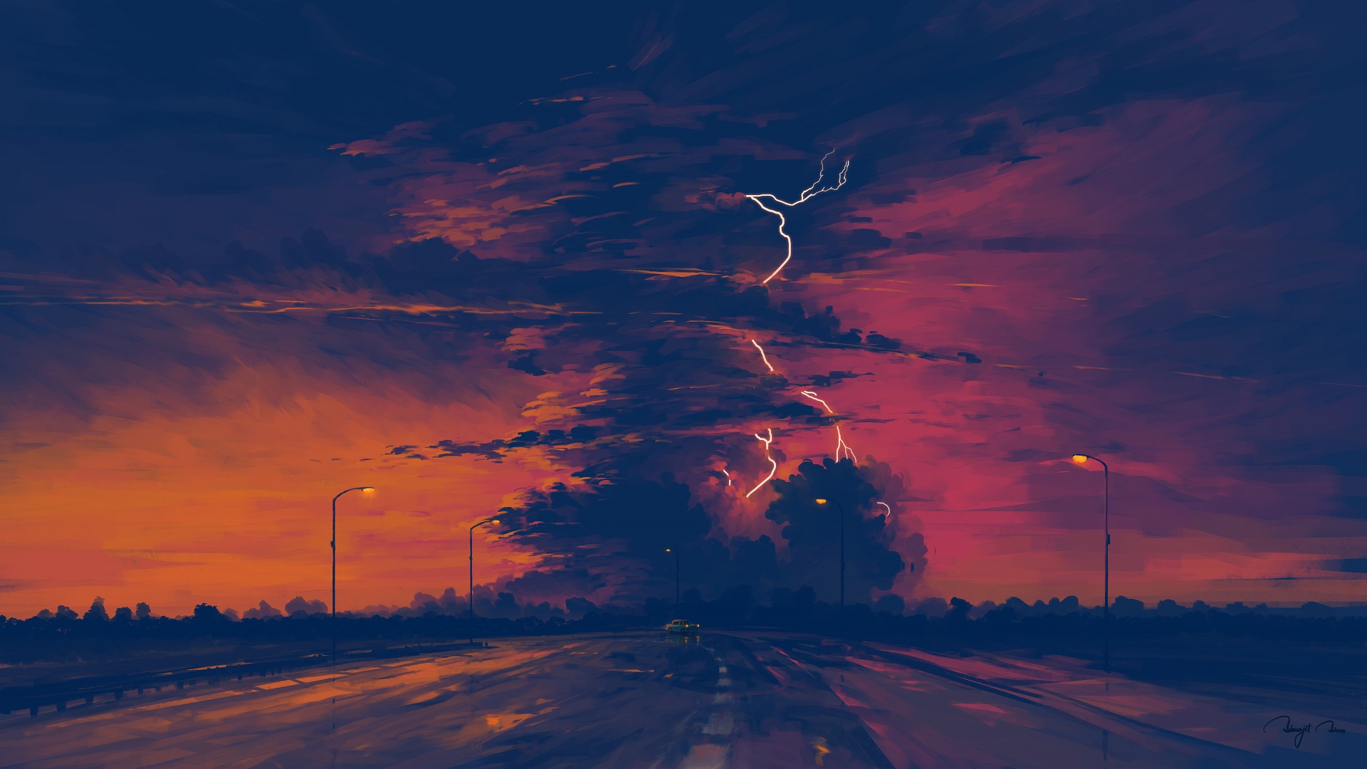 Sunset Rain Wallpapers