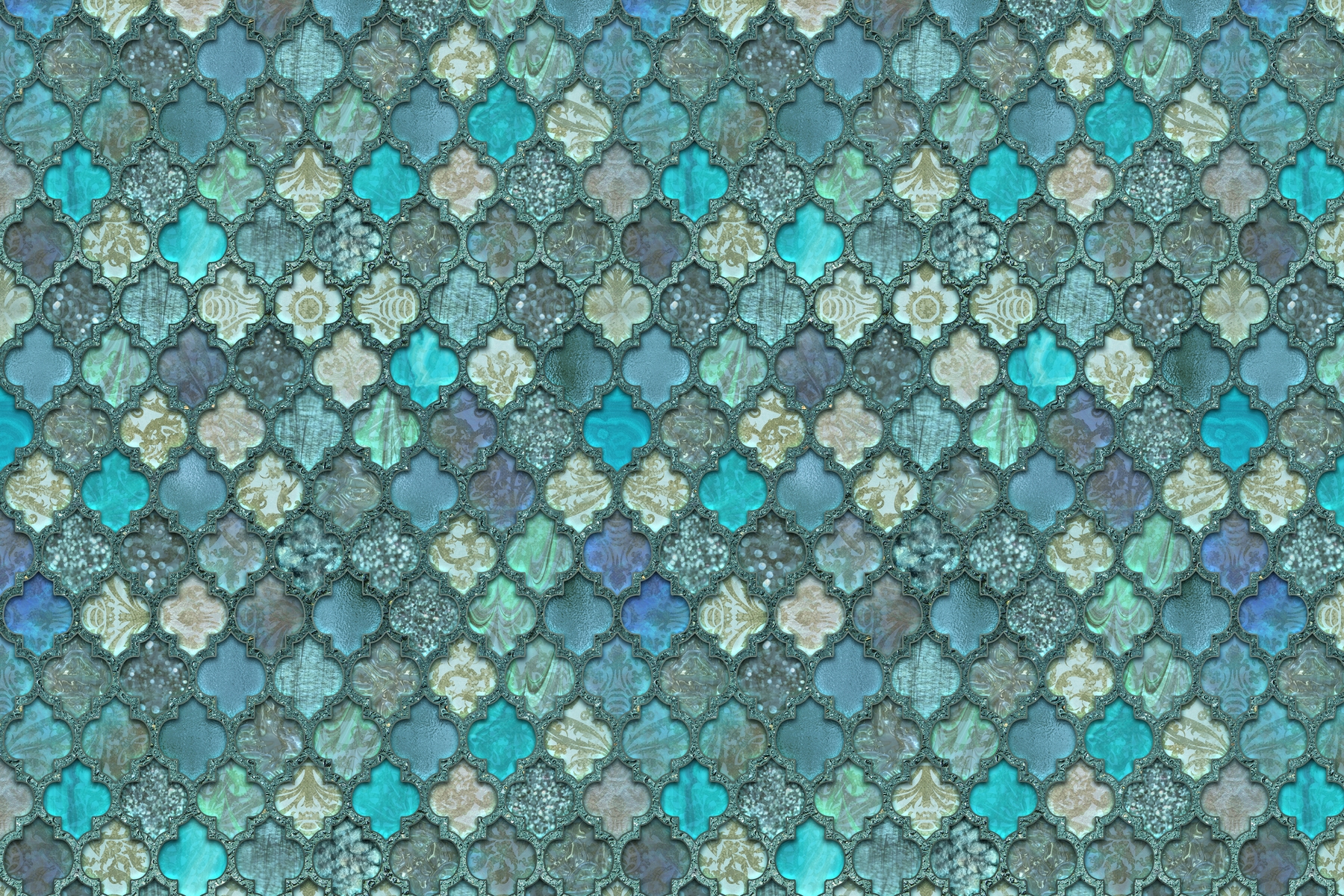 Teal Moroccan Wallpapers