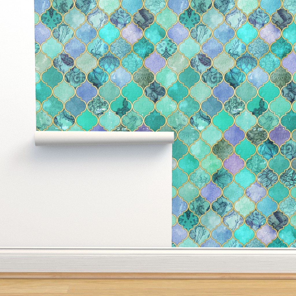 Teal Moroccan Wallpapers