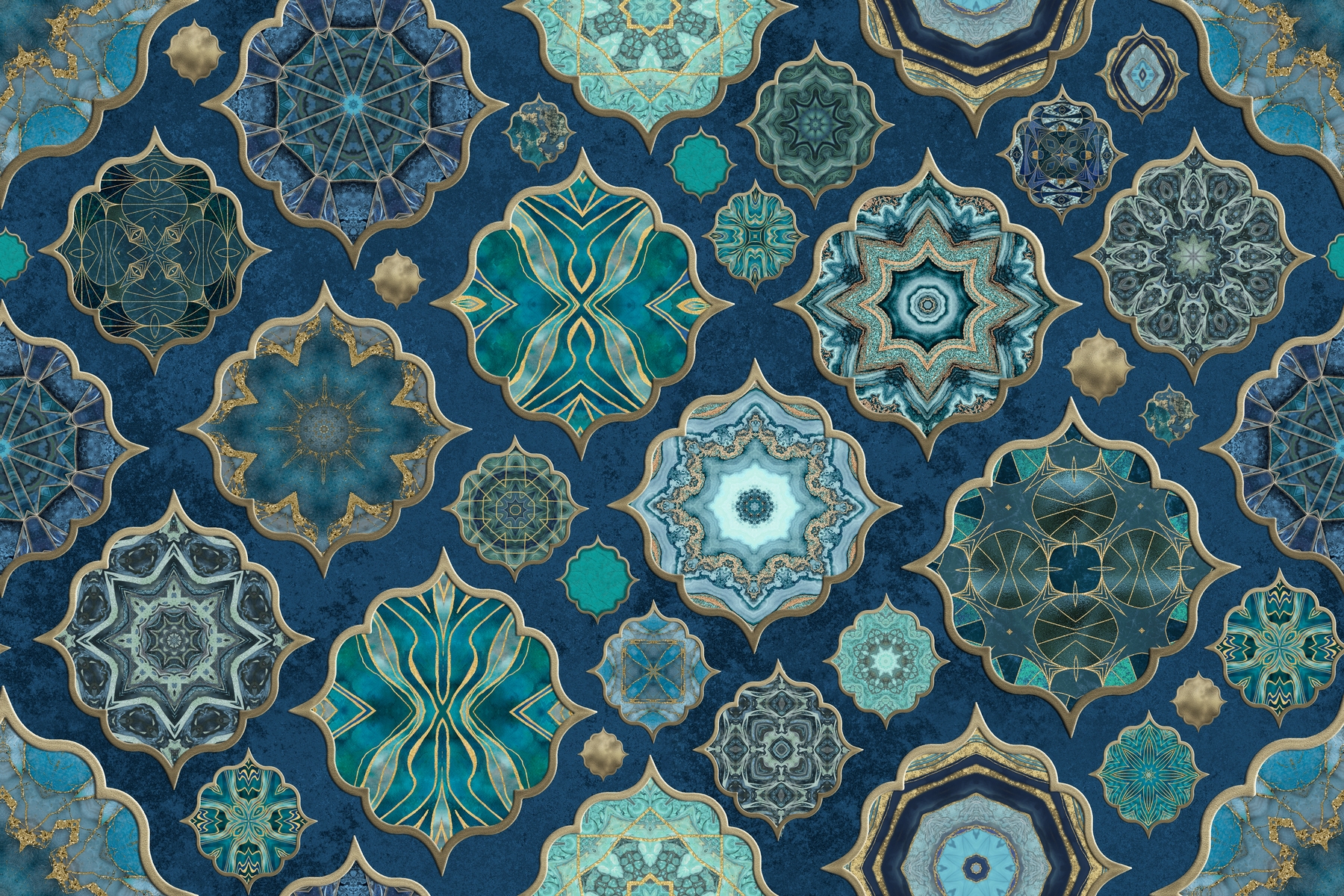 Teal Moroccan Wallpapers