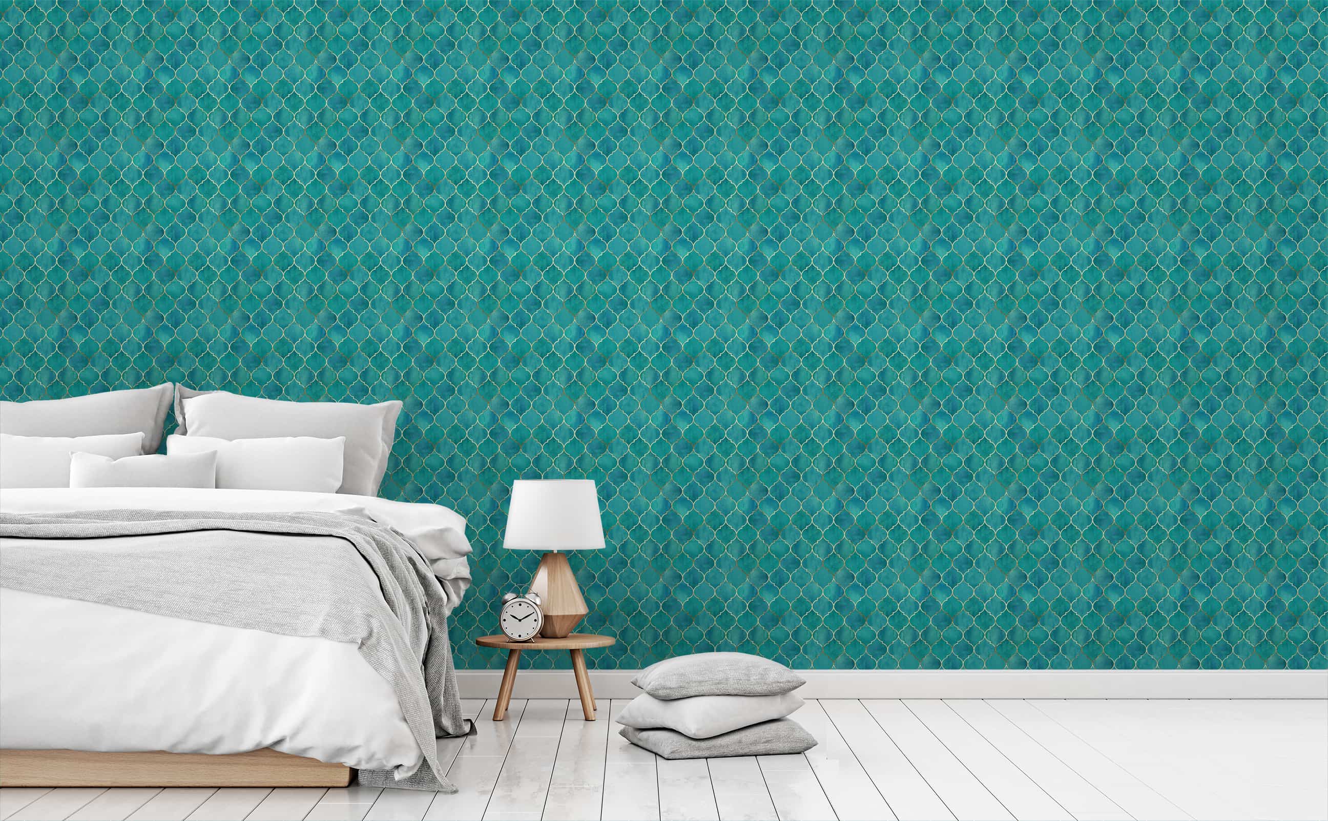 Teal Moroccan Wallpapers